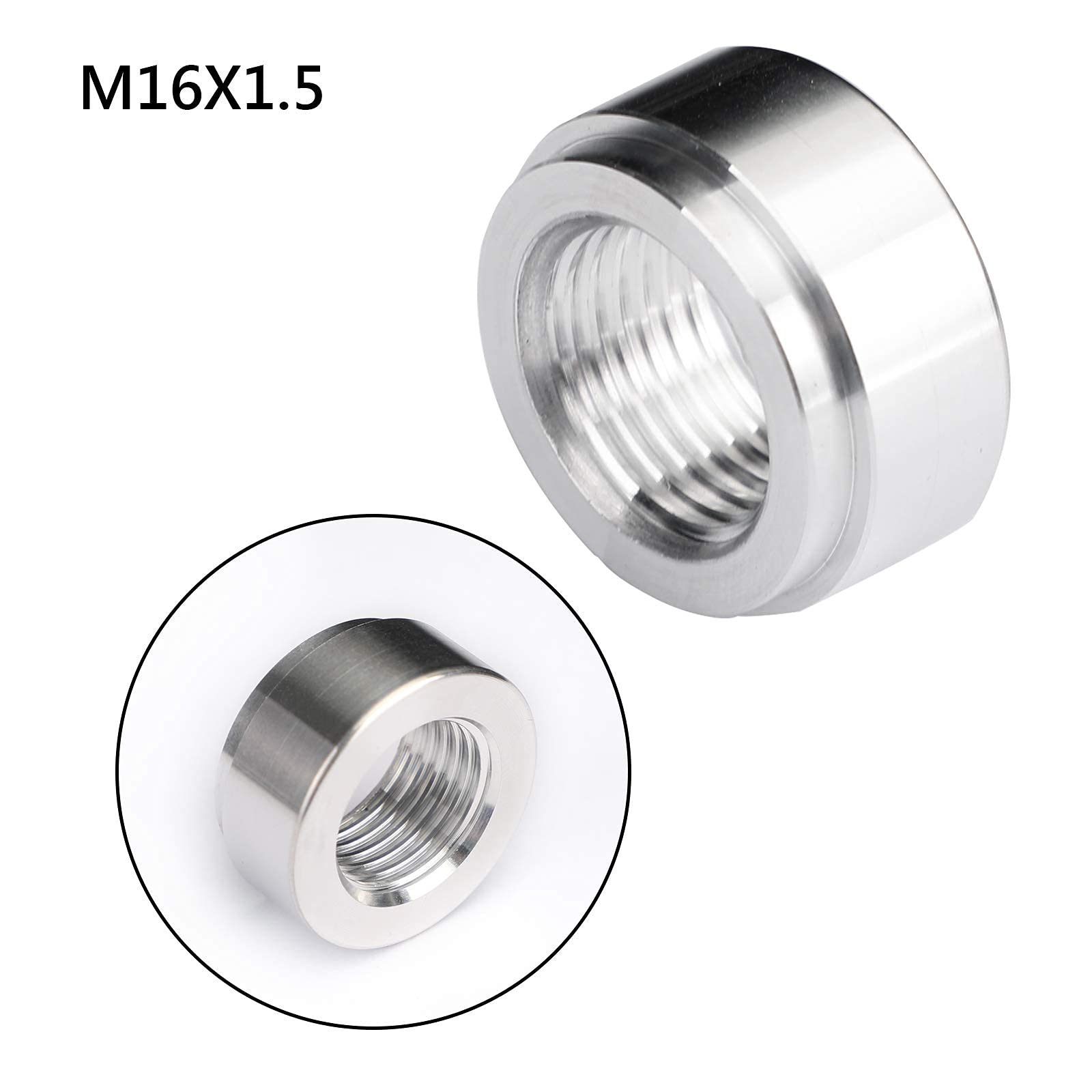 M16x1.5 Female Aluminum Weld On Bung Fitting - High Quality Fuel/Oil Tank Adapter for Automotive, Motorcycle & Industrial Applications