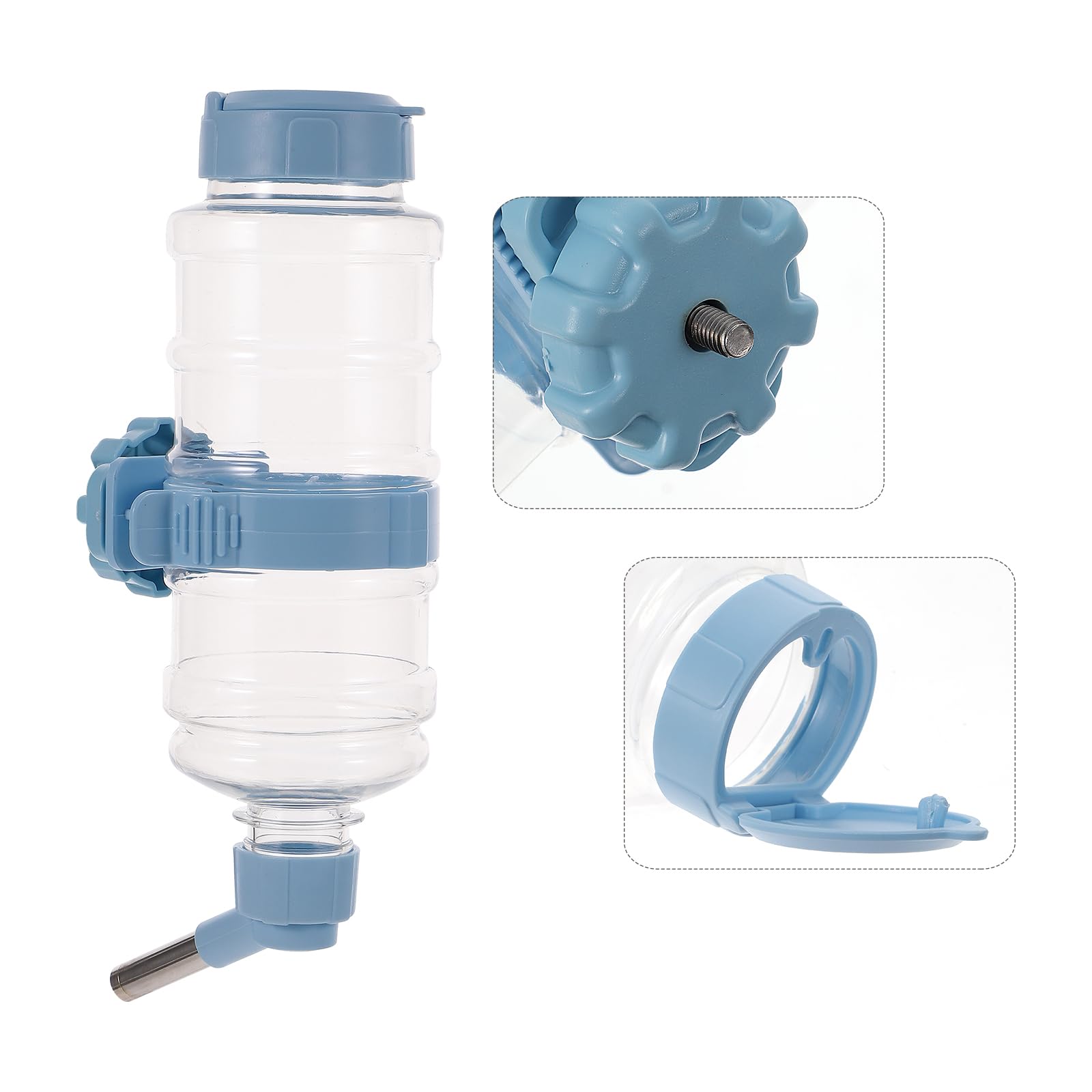 TEHAUX 16oz (473ml) Portable Pet Water Bottle Dispenser - Leak-Proof Travel Water Feeder for Dogs & Cats, Sky Blue - Perfect for Hiking, Camping & Outdoor Adventures