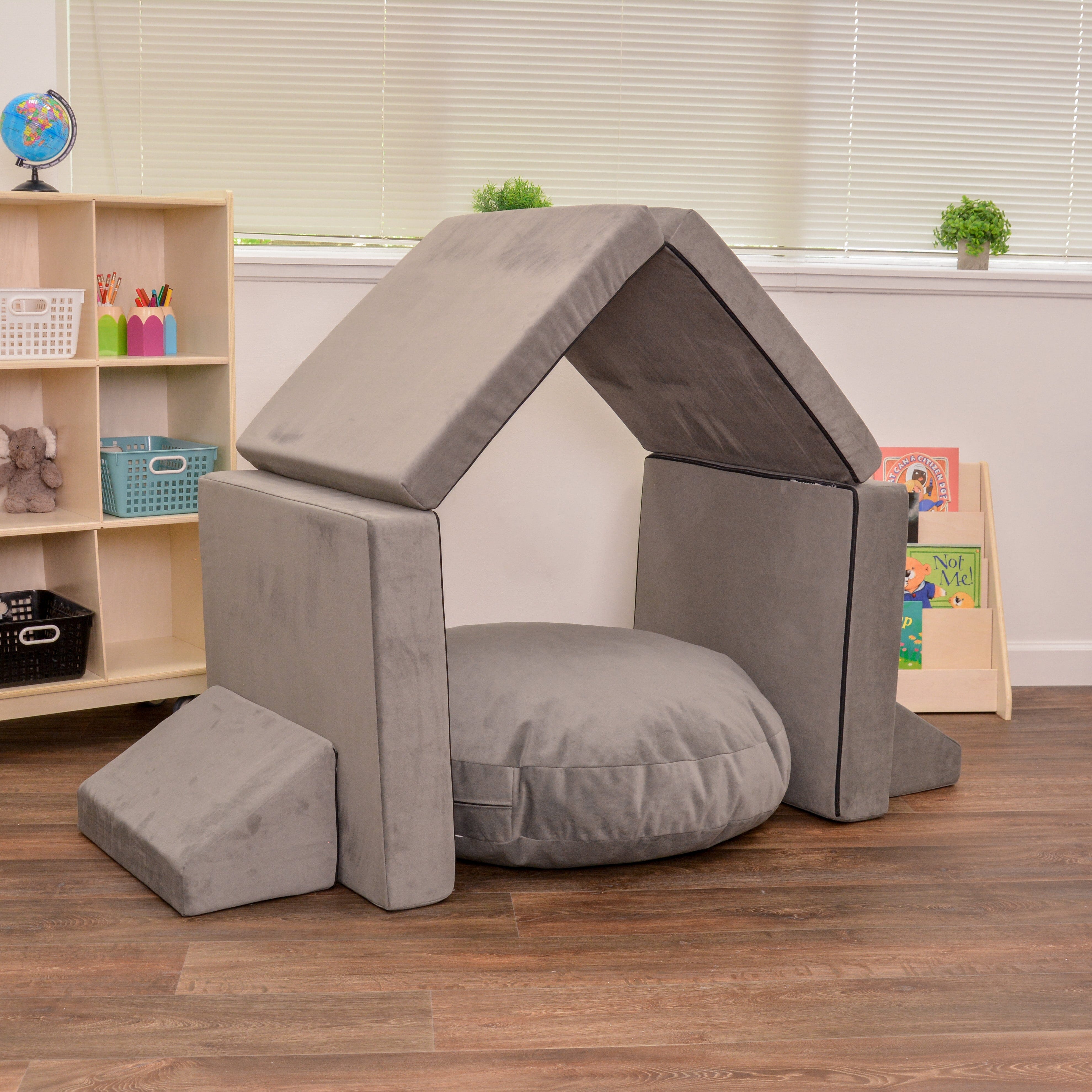 Premium Kids Play Couch with Removable Cushions & Accessories - Soft Modular Sofa for Toddlers, Children's Playroom, Reading Nook & Indoor Fort Building