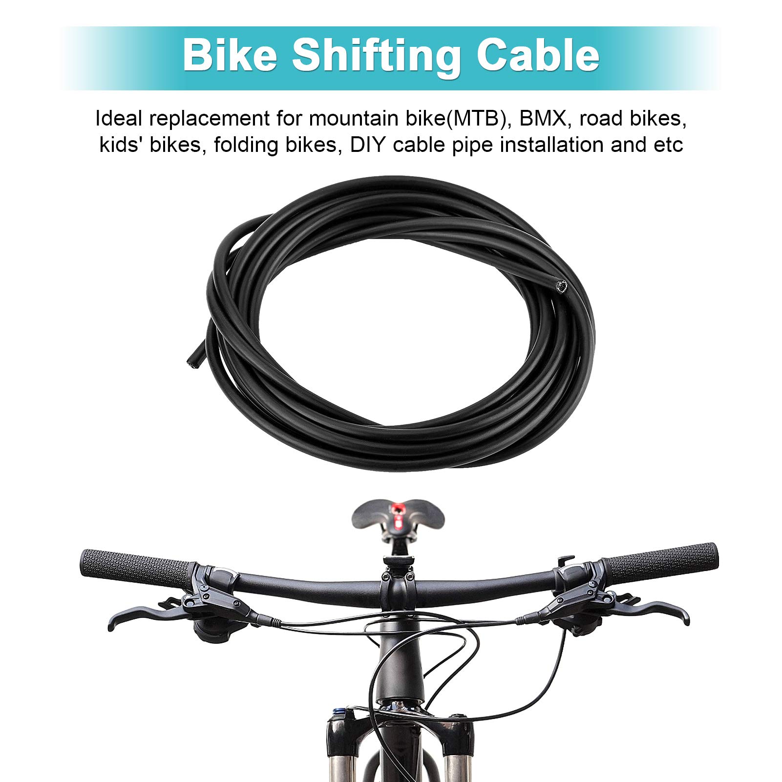 4mm Universal Bike Shifter Cable & Brake Housing - Durable Road & Mountain Bicycle Gear Cable Replacement for Smooth Shifting Performance (Ideal for Cycling, Commuting & Off-Road Adventures)