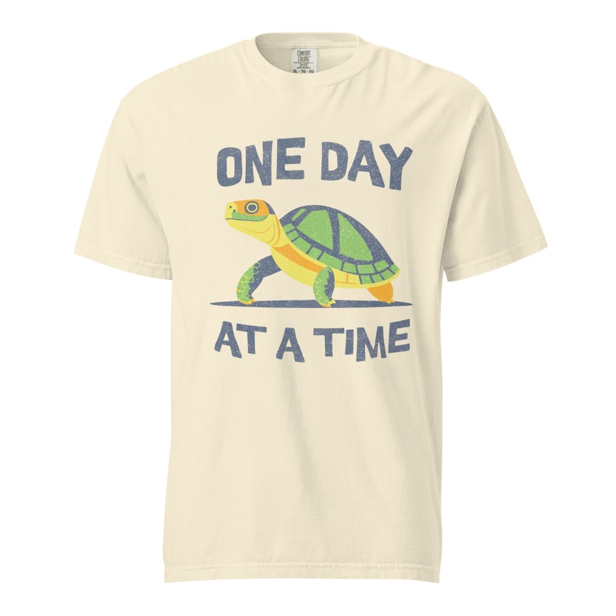 Steady Journey Turtle Heavyweight T-Shirt - Embrace Sobriety One Day at a Time - Perfect for Recovery Support & Daily Motivation