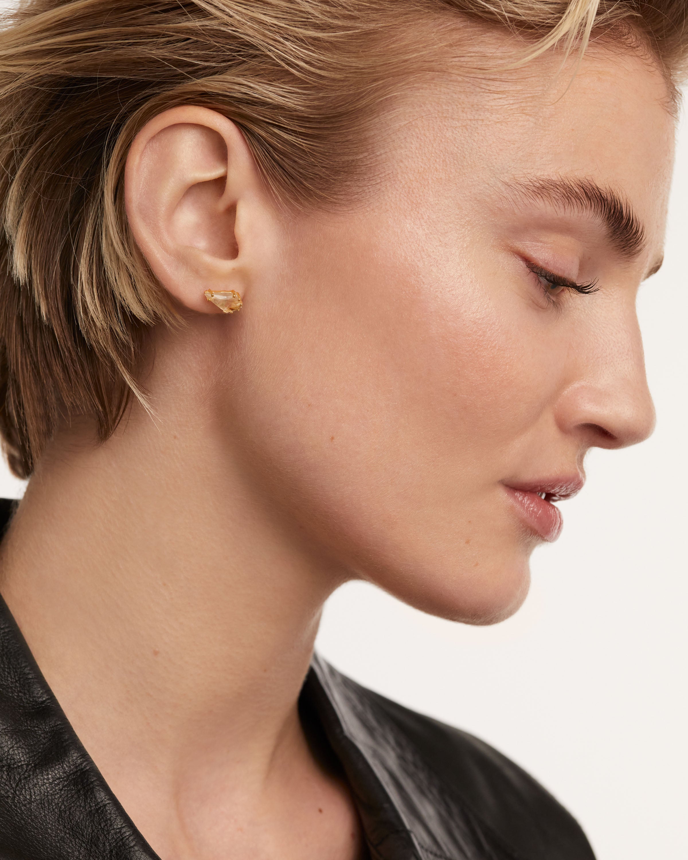 Akiro Rutilated Quartz Single Earring - Natural Gemstone Jewelry for Women - Elegant Dangle Earring for Party, Wedding & Everyday Wear