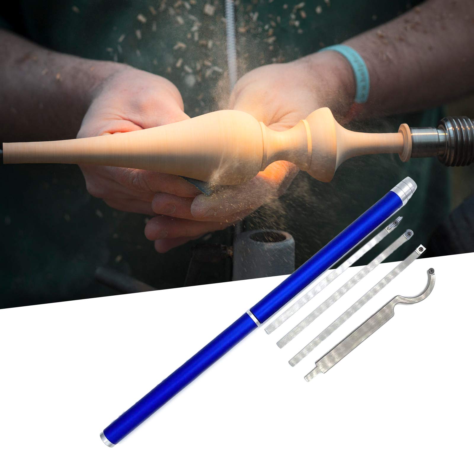 Premium Carbide Wood Lathe Tools Set - Round, Square & Diamond Inserts with Interchangeable Aluminum Alloy Handle - Perfect for Woodturning, Bowl Making & Furniture Crafting