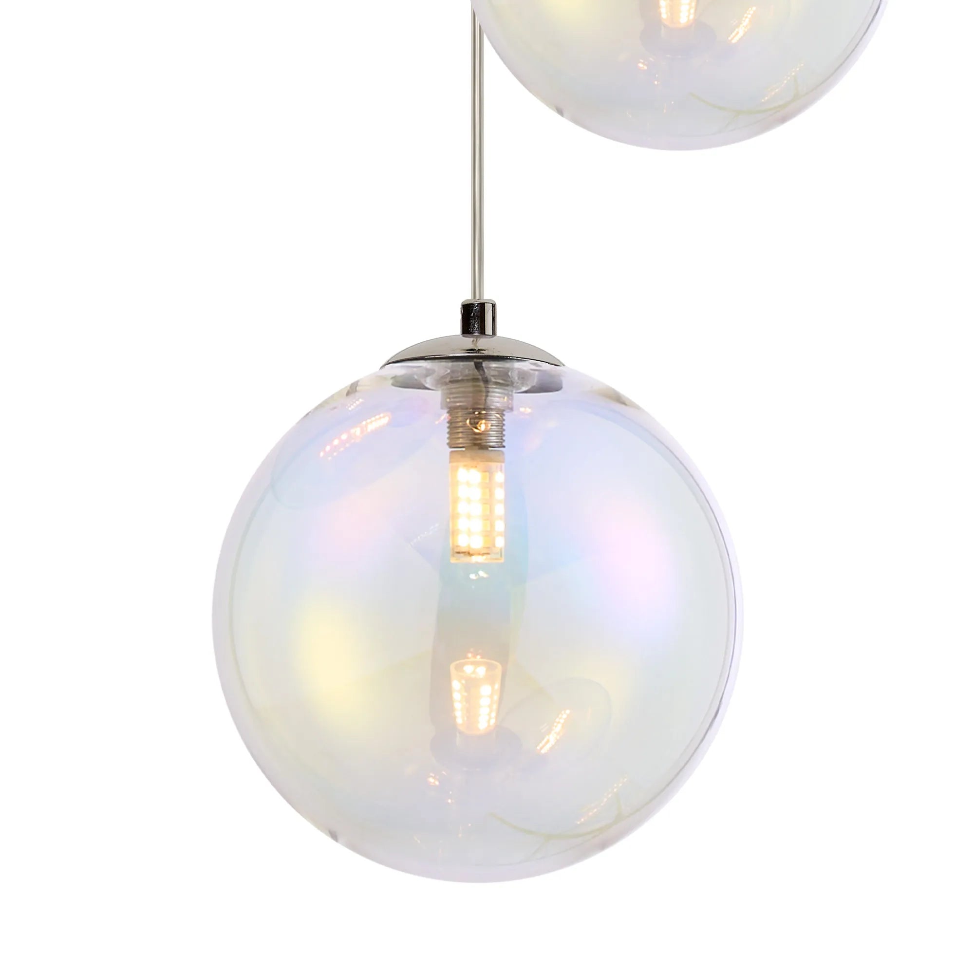 Austin 31cm Round Glass Pendant Light Fixture with 3 G9 Bulb Sockets - Perfect for Kitchen Island, Dining Room, and Modern Home Lighting
