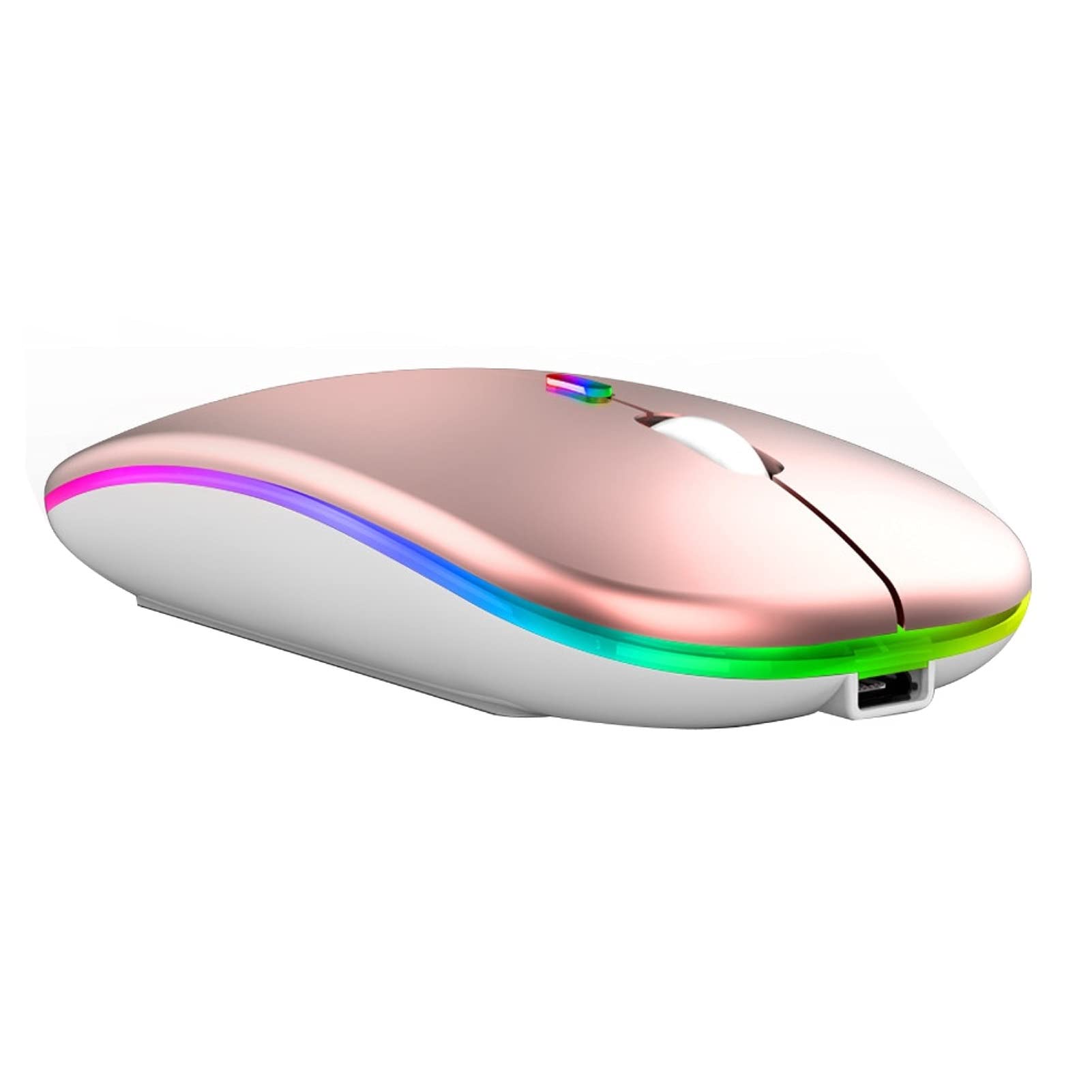 Goodilest Wireless Mouse - Ultra-Thin 2.4G Bluetooth Dual-Mode Computer Mouse with Silent Click, Portable for Office & Home Use (Rose Gold) | Perfect for Laptops, Desktops & Remote Work