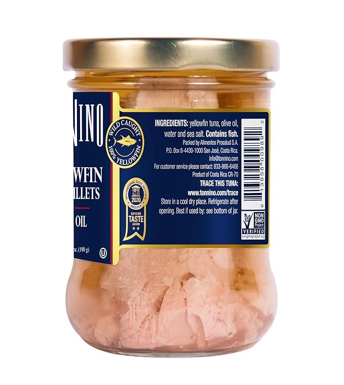 Premium Tonnino Yellowfin Tuna Fillets in Olive Oil - Pack of 6 | Wild Caught, High Protein, Keto & Paleo Friendly | Perfect for Salads, Sandwiches & Meal Prep