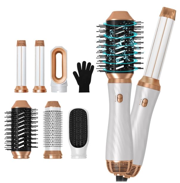 6-in-1 Detachable Blow Dryer Brush - Styler & Volumizer for Home & Travel