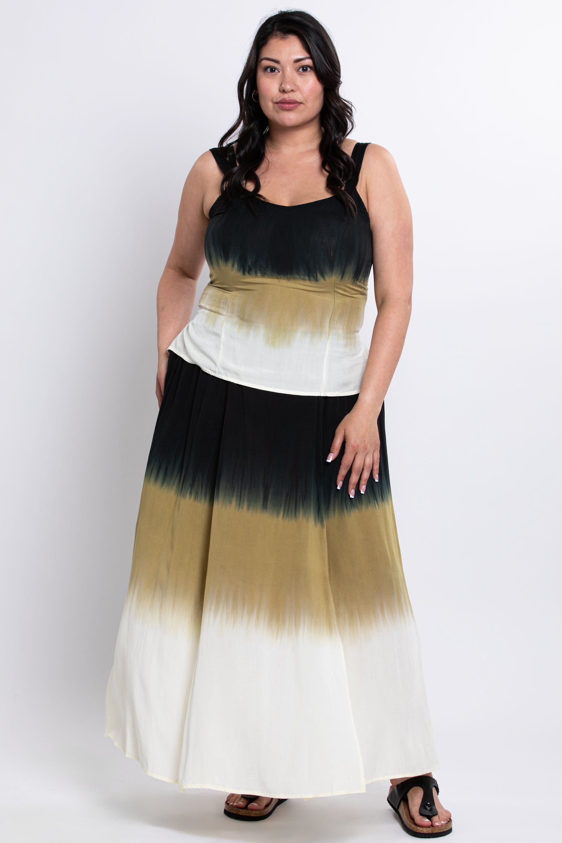 Stylish Black Dip Dye Comfy Skirt for Women - Perfect for Casual Outings, Office Wear & Summer Vacations