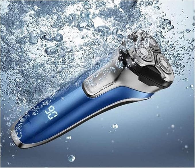 Rechargeable Electric Razor for Men - 100% Waterproof Wet & Dry Rotary Shaver with Pop-up Trimmer & LED Display - Perfect for Travel, Gym & Daily Shaving