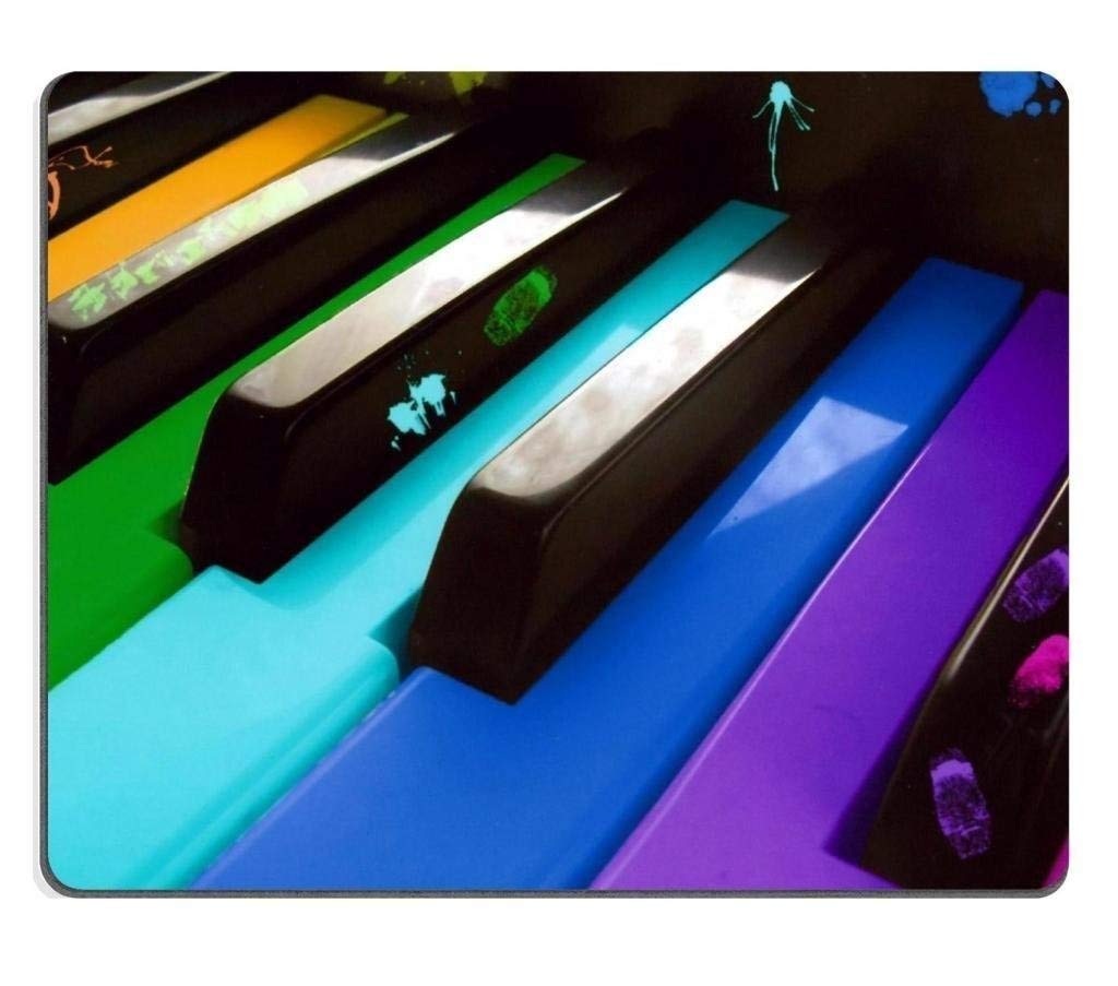 Customized Rainbow Piano Keys Gaming Mouse Pad - Non-Slip Rectangle Mouse Mat for Computer, Office & Music Enthusiasts (Perfect for Gaming, Work & Piano Practice)