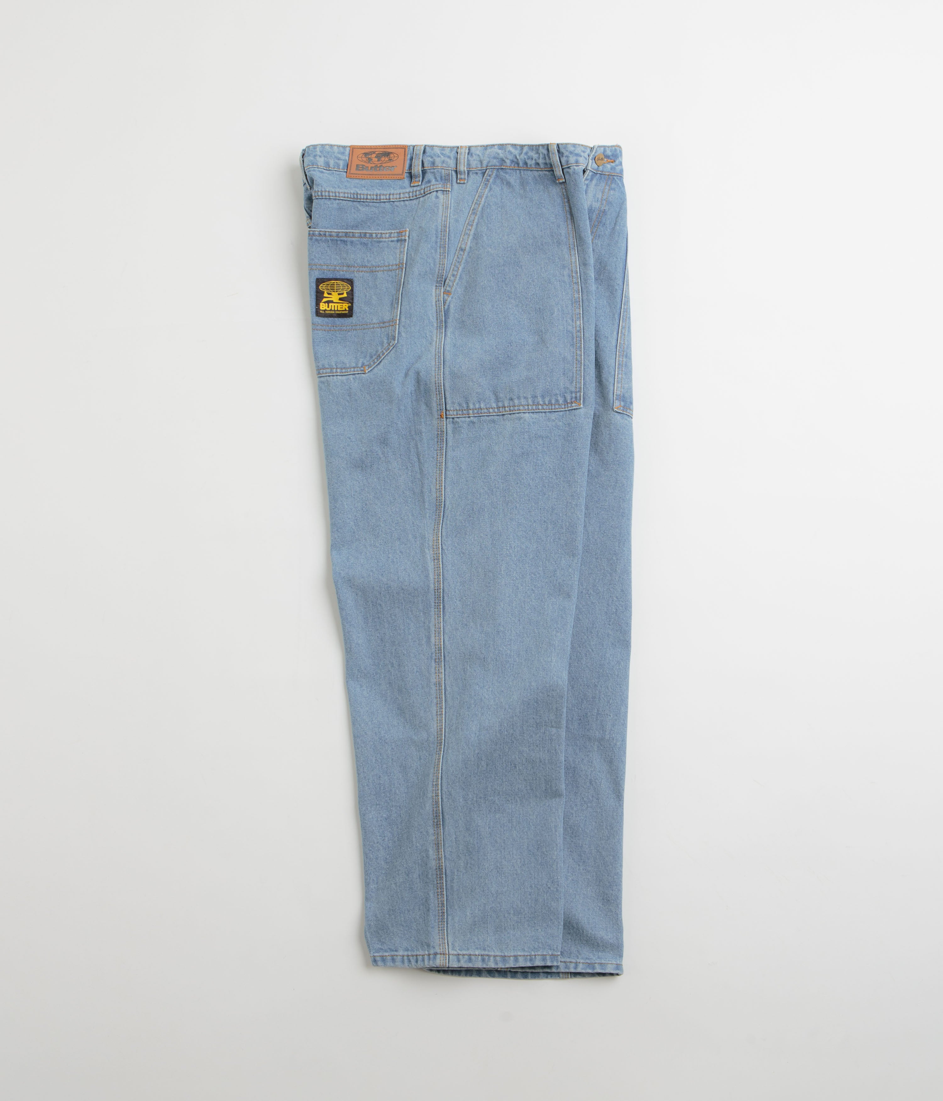 Butter Goods Patch Pocket Jeans - Washed Indigo Denim Pants for Men | Casual Streetwear & Everyday Wear