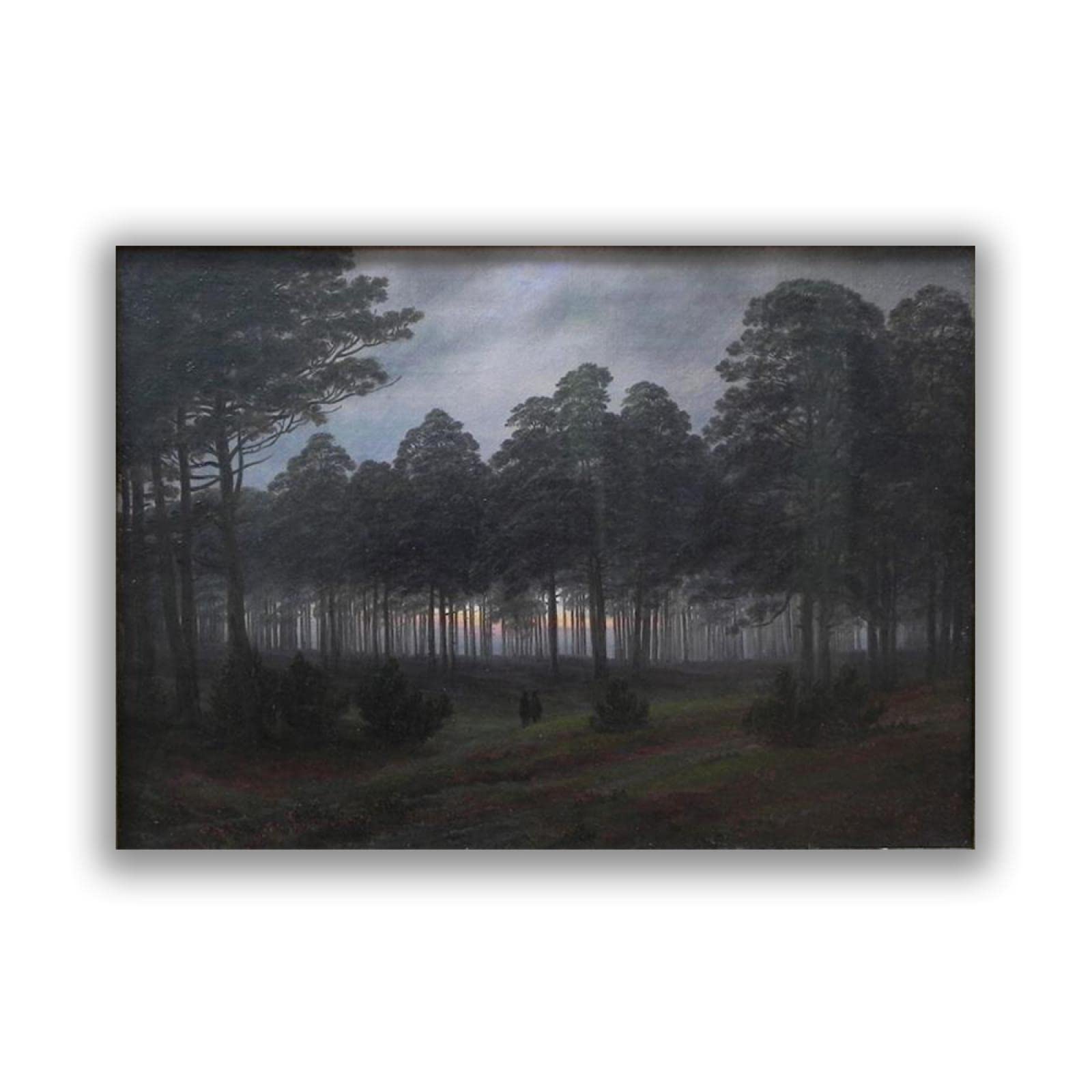 Caspar David Friedrich 'Evening' Framed Canvas Print - 60x90cm Wall Art Poster for Living Room, Bedroom & Office Decor - Premium Home Artwork Gift