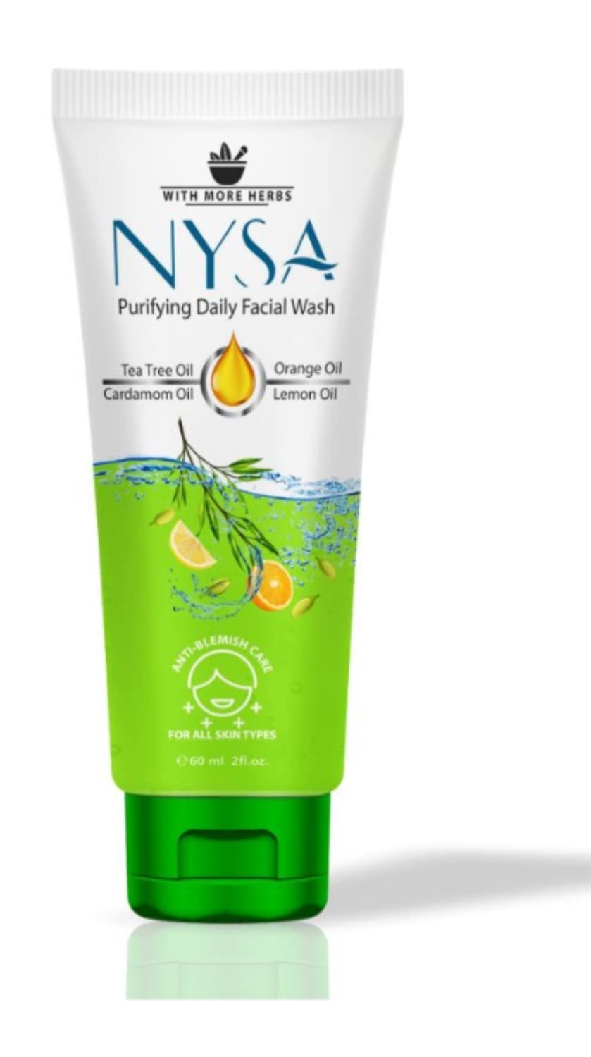 RCM Nysa Face Wash (60ml) - 3 Pack | Gentle Cleanser for Acne & Oily Skin | Daily Skincare Routine for Men & Women