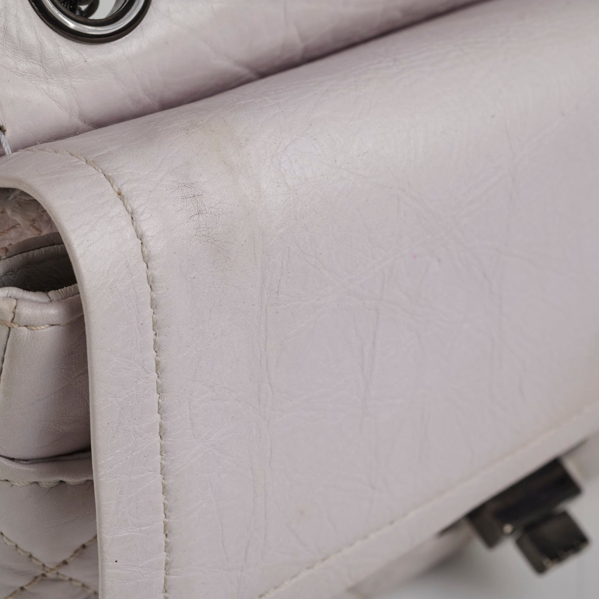 Chanel Reissue 225 Grey Leather Handbag - Classic Flap Bag with Chain Strap for Women | Perfect for Work, Evening Events & Luxury Fashion Accessories
