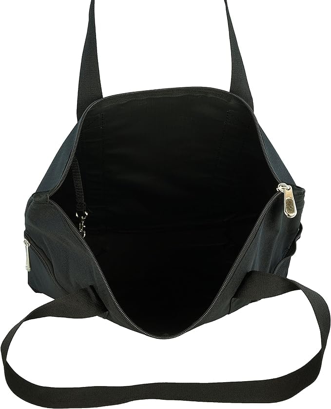 HirTa Women's Plie Tote Hobo Bag - Multipurpose Shoulder Bag with Zipper Pockets for Office, Work, Travel, Grocery, Beach & Pool - Waterproof, Sandproof & Lightweight - Charcoal Black - Perfect for Professionals, Teachers & Outdoor Activities