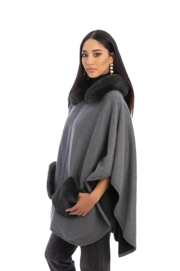 Soft Faux Fur Pocket Kimono Robe - Cozy Women's Loungewear for Home Relaxation & Spa Days