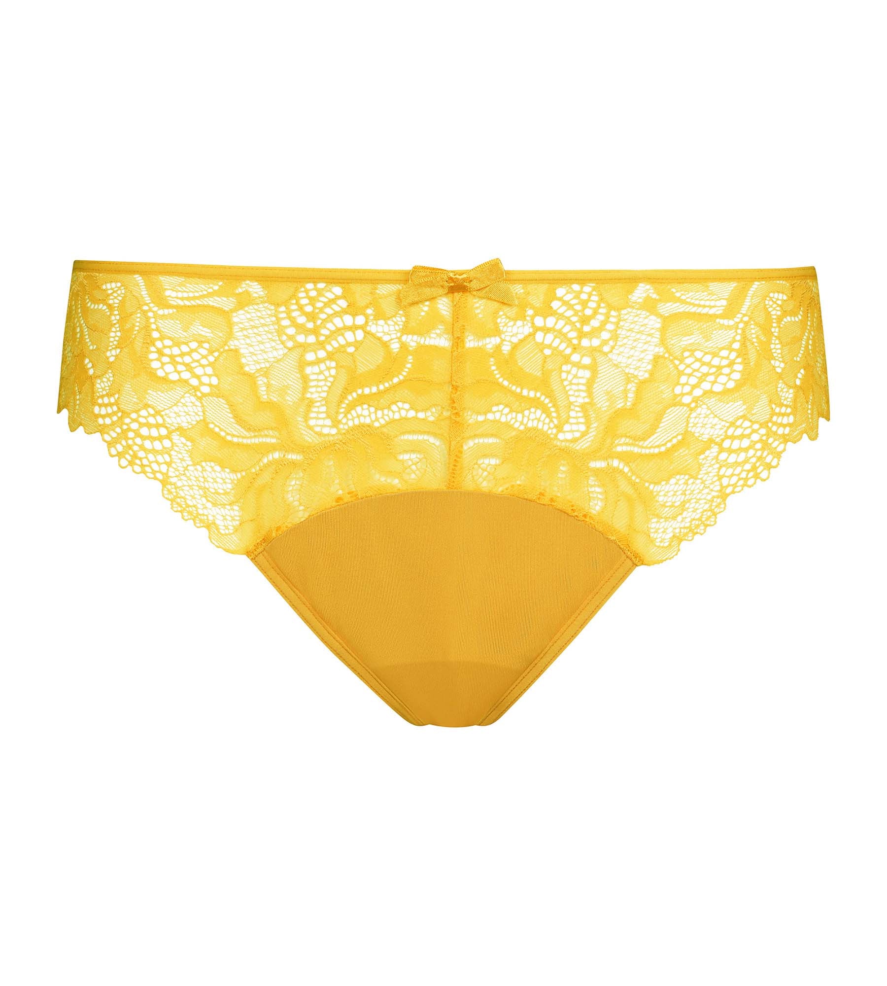 Yellow Dim Generous Essentiel Women's Microfiber & Lace Culotte - Comfortable French Panties for Everyday Wear & Special Occasions