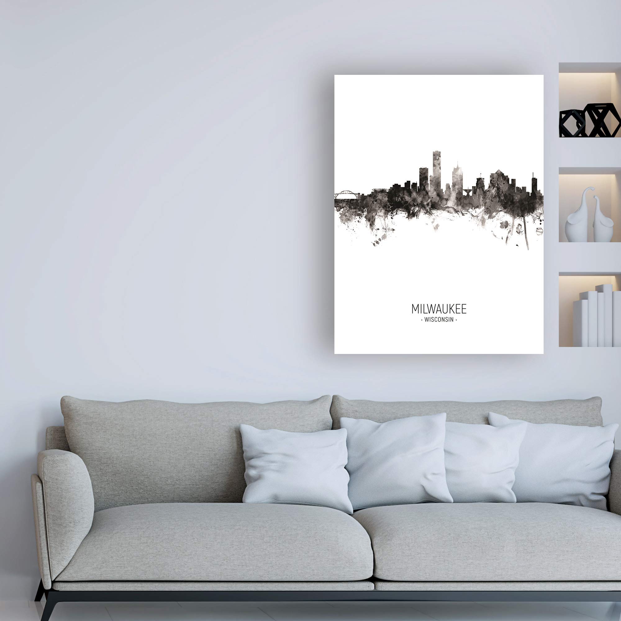 Michael Tompsett Milwaukee Wisconsin Skyline Portrait II - 35x47 Fine Art Print - Perfect for Home & Office Wall Decor