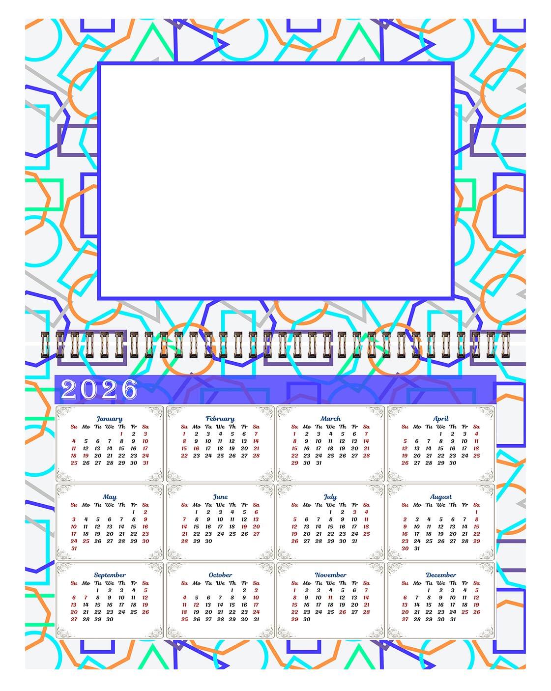 2025 Spiral-Bound Photo Frame Wall Calendar - Customizable with Your Own Photos - 12-Month Desktop & Wall Planner (Edition #011) - Perfect for Home, Office, or Gift Giving