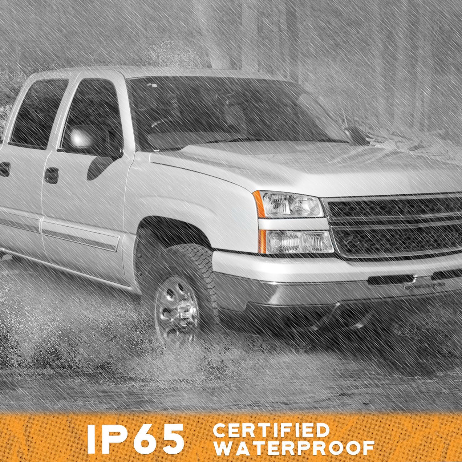 Chevy Silverado Headlights 2003-2007 - Chrome Amber for Avalanche Pickup - Perfect for Night Driving