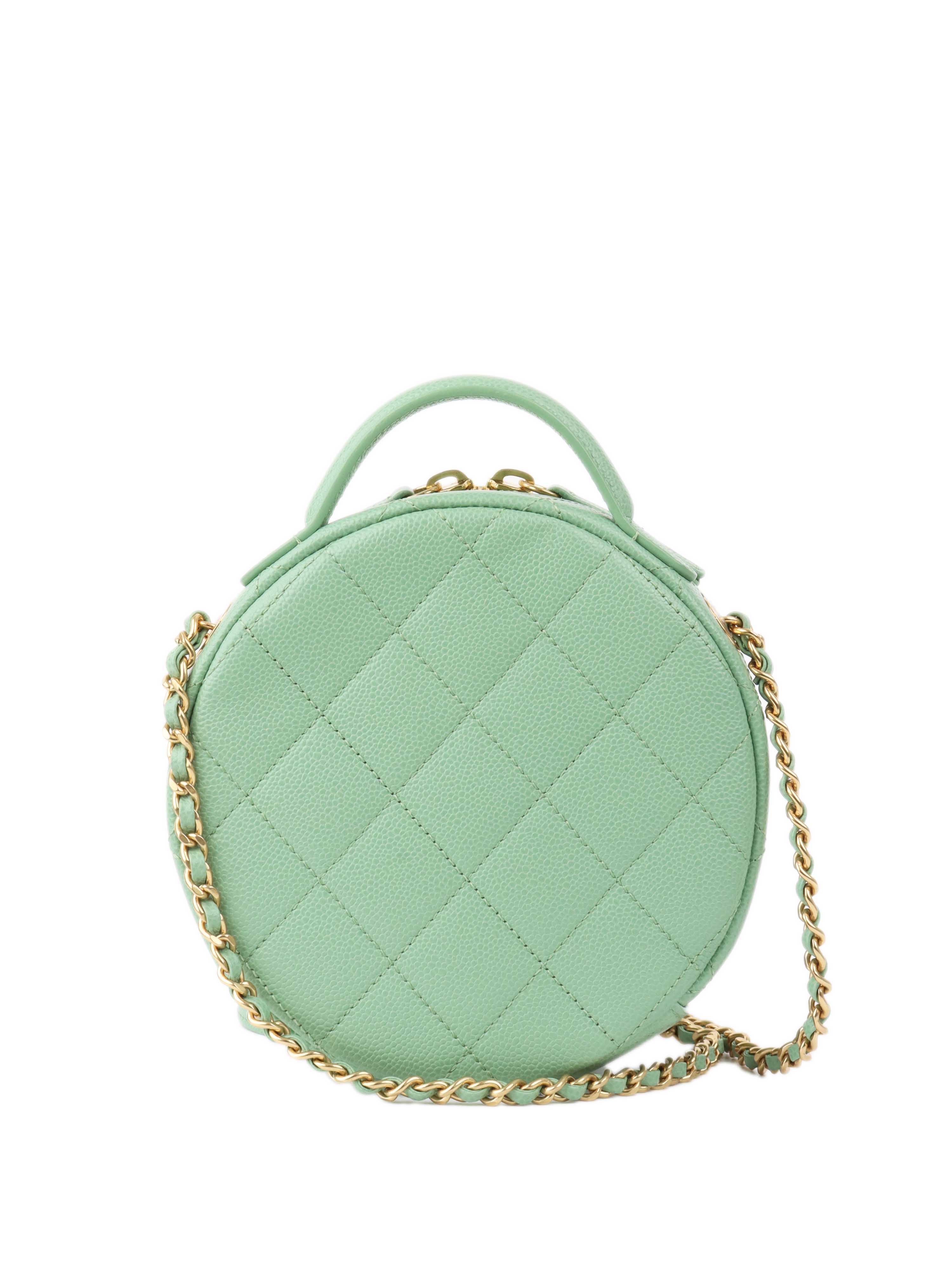 Chanel Green Round Vanity Bag - Luxury Women's Handbag for Evening Parties, Date Nights & Special Occasions