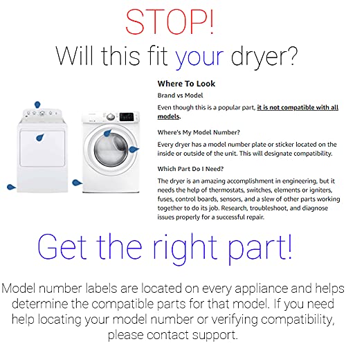 W10185970 1481699 Clothes Dryer Timer Replacement 230VAC 60Hz 3W - Exact Fit for [Brand/Model] Dryers - Perfect for Home Laundry Room Repairs & Maintenance