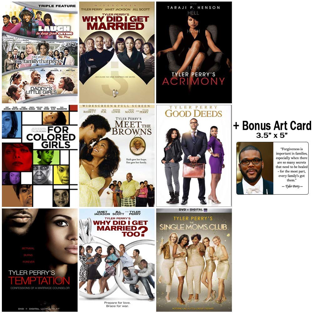 Tyler Perry's Biggest Fan DVD Collection - 10 Movies, 1 Play & Bonus Art Card | Complete Comedy Drama Series | Perfect for Movie Nights & Tyler Perry Fans