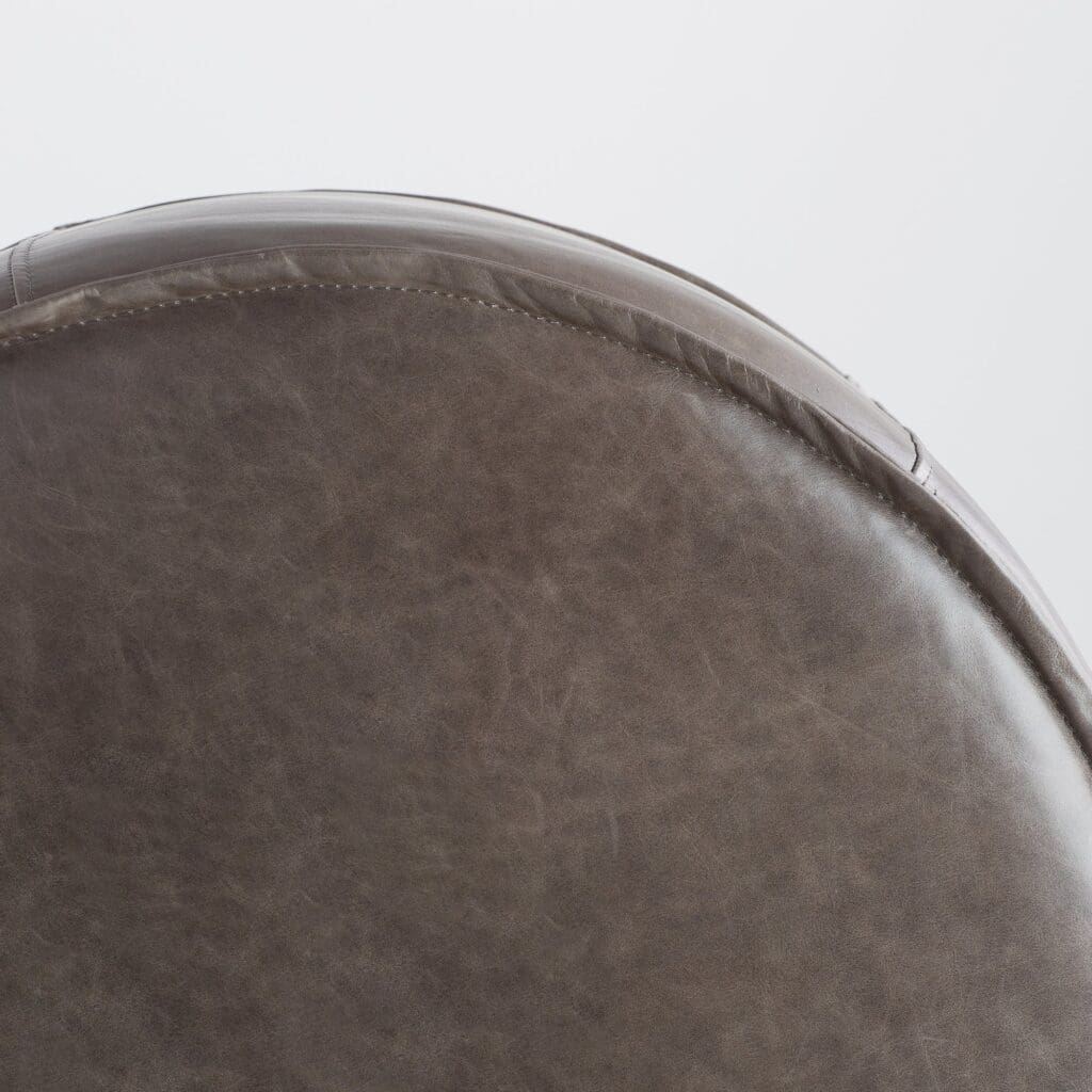 Cyan Design 11448 Lusco Round Pouf Ottoman - Grey Home Decor Accent for Living Room, Bedroom & Lounge Areas