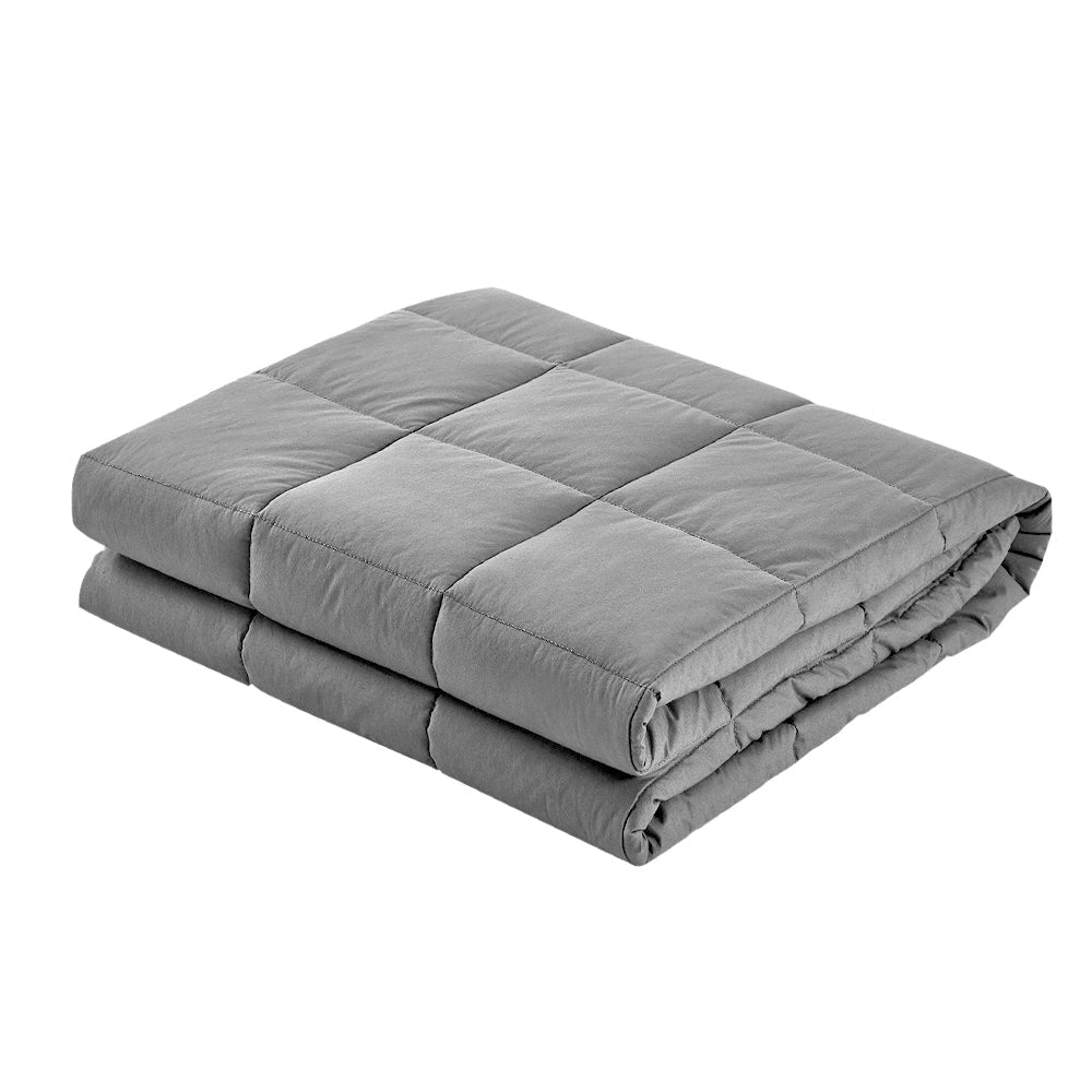 7KG Weighted Gravity Blanket for Adults - Soft Microfiber, Light Grey - Promotes Relaxation & Calm for Stress Relief, Anxiety, and Better Sleep - Perfect for Bedroom, Meditation, and Therapy Use