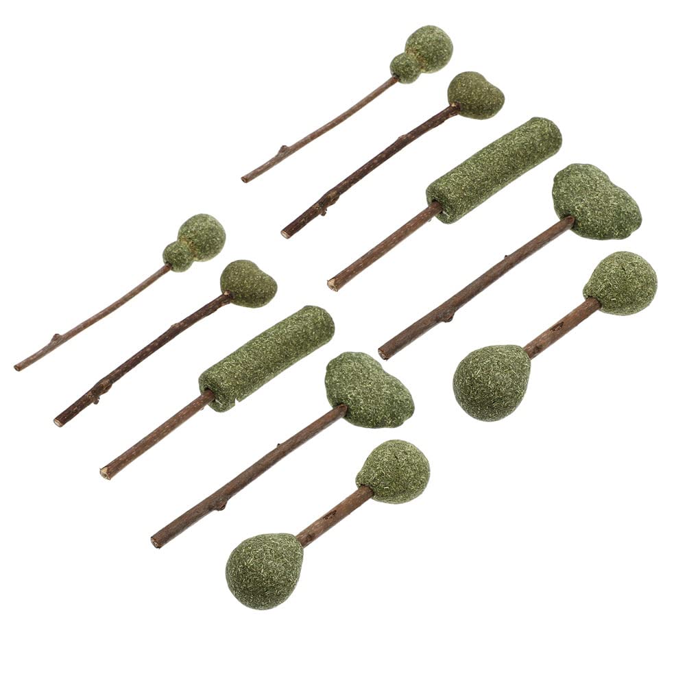 NUOBESTY 10Pcs Cat Chew Toys with Catnip - Edible Cat Lollipop Sticks for Dental Health & Playtime - Perfect for Kittens, Adult Cats & Indoor Play