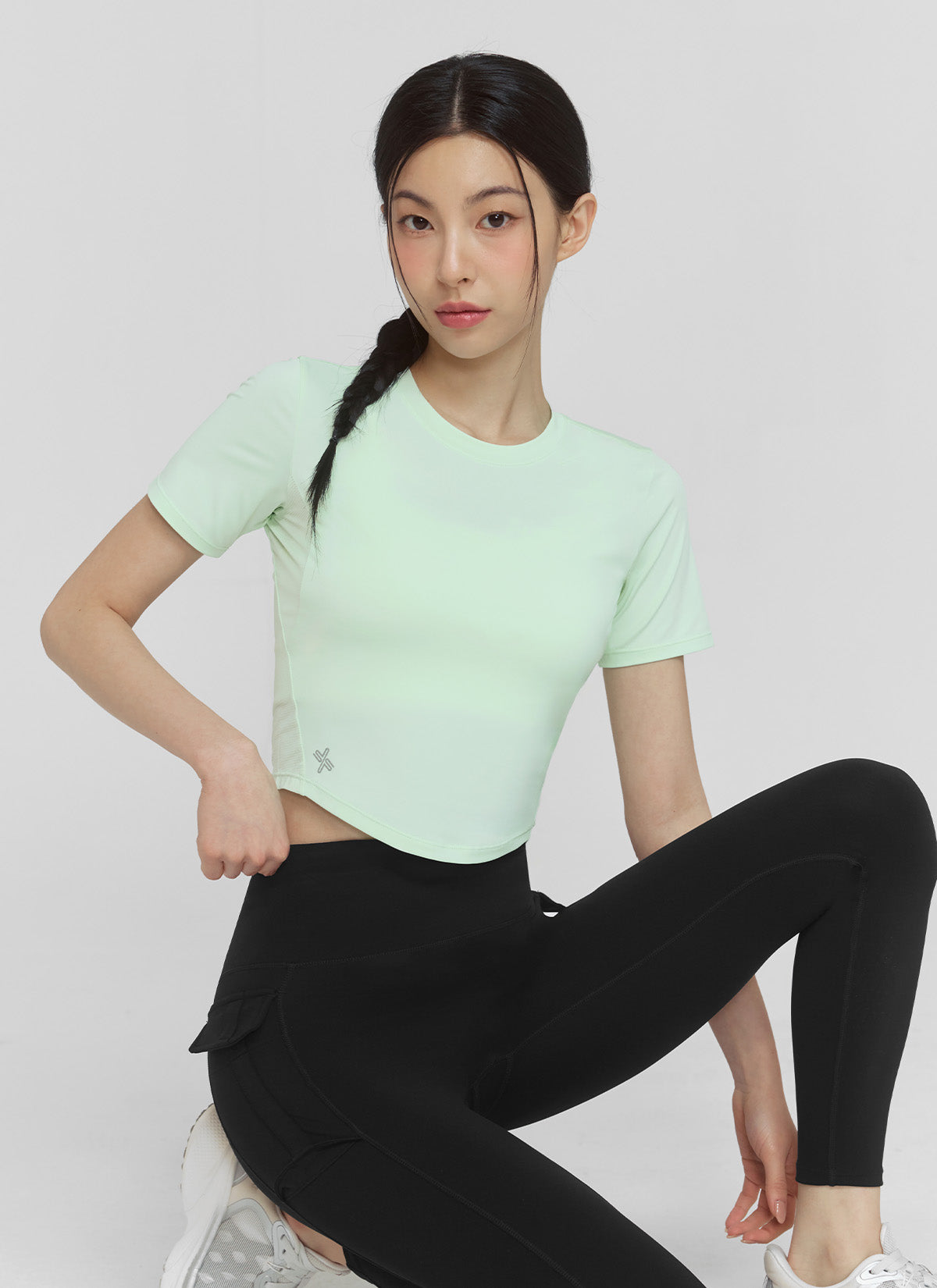 Ice Scent Crop Short Sleeve T-Shirt for Women - Breathable Summer Top for Yoga, Gym & Casual Wear