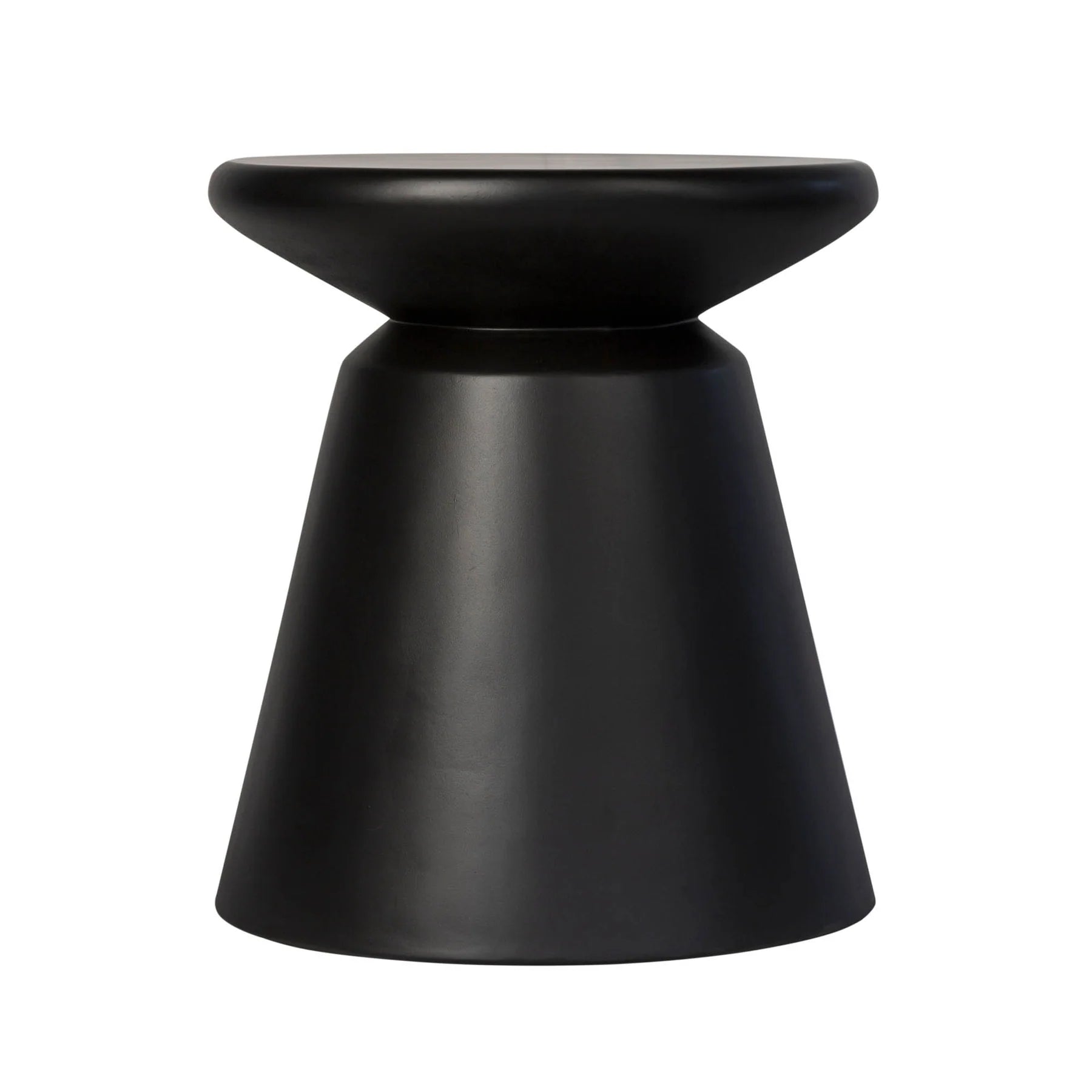 Modern Black Concrete Mineral Side Table - Stylish End Table for Living Room, Bedroom, or Outdoor Patio Decor