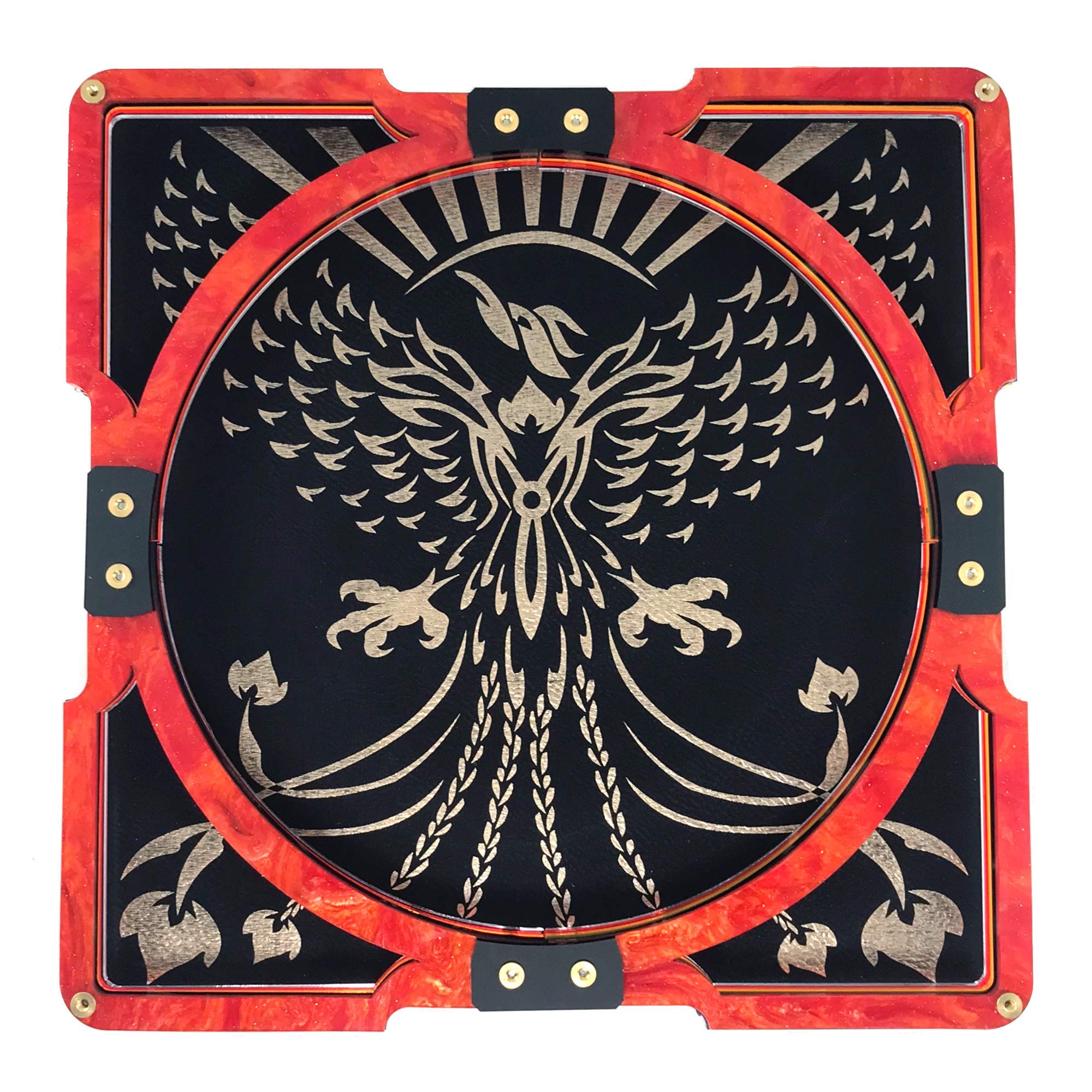 Fire & Ice Phoenix Party Tray Dice Tray - Magma Orange & Color Options - Perfect for D&D, Board Games & RPG Gaming Sessions