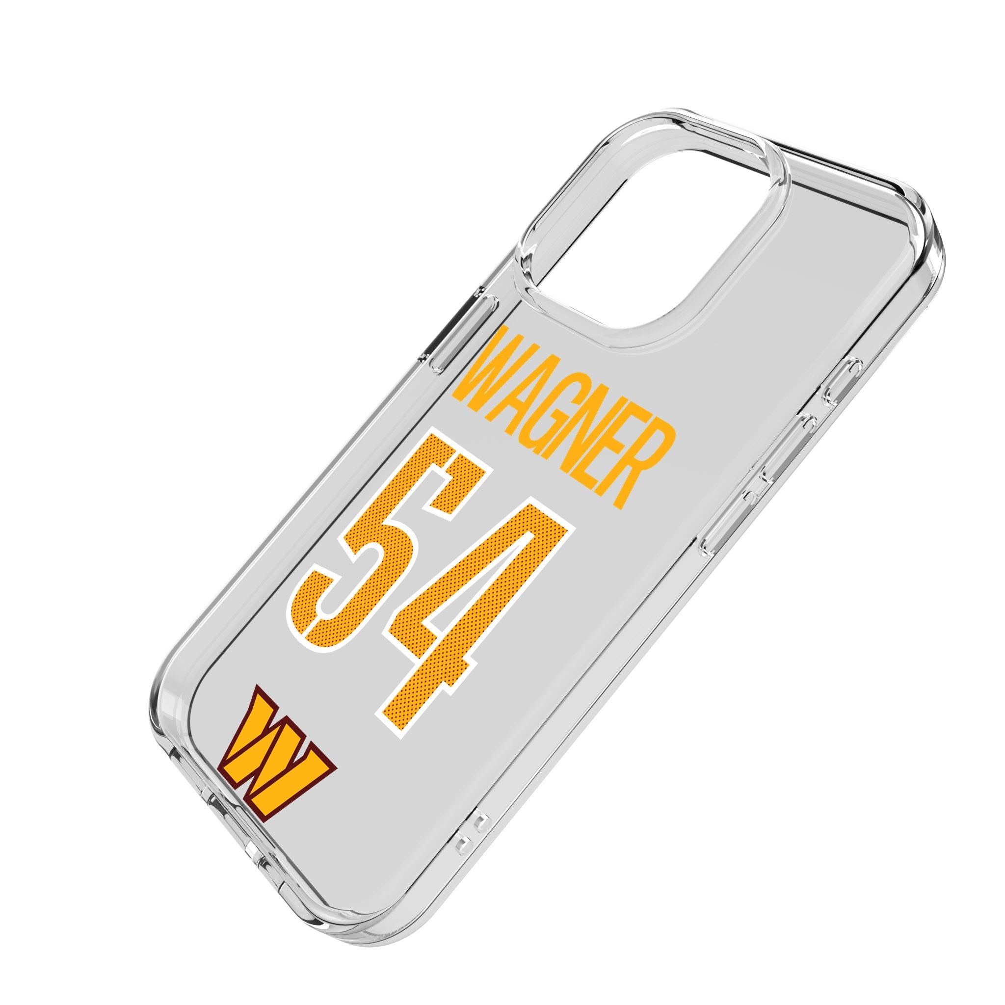 Bobby Wagner Washington Commanders 54 Game Tactical Clear Phone Case for iPhone 14/13/12 Pro Max - Durable Protective Cover for Football Fans & NFL Enthusiasts - Perfect for Game Day & Everyday Use