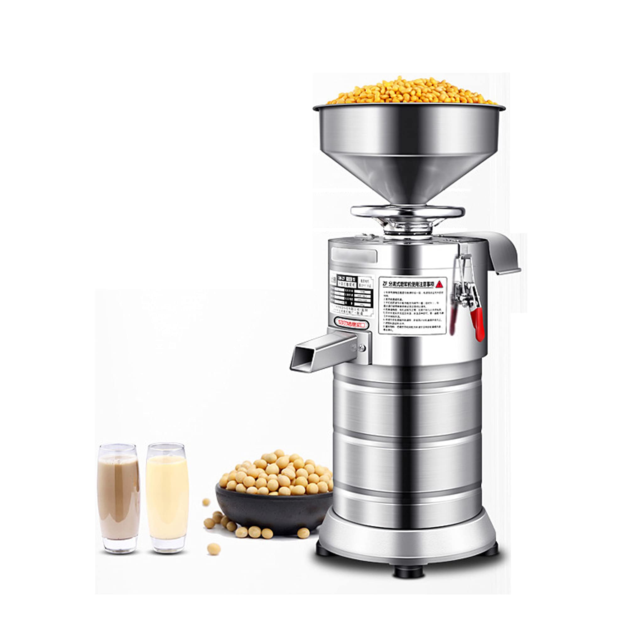 Commercial 1100W Automatic Soy Milk Maker Machine - Stainless Steel Multi-Functional Nut & Coffee Bean Grinder for Milk Drinks (60KG/H) - Perfect for Cafes, Restaurants & Home Kitchens
