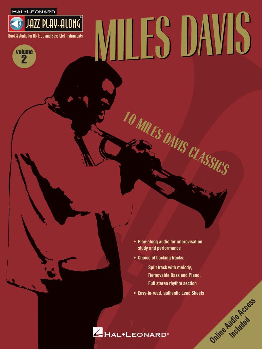 Miles Davis Jazz Play-Along Vol. 2 Book with Online Audio - Learn Jazz Improvisation for Saxophone, Trumpet & More - Perfect for Music Lessons & Home Practice