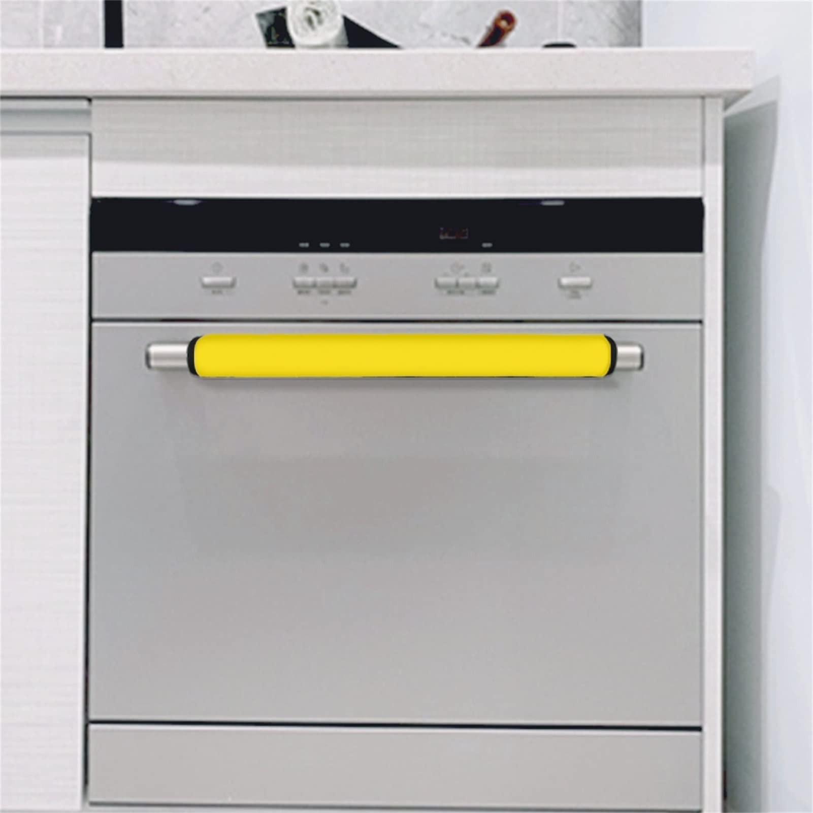 Dreaweet Yellow Fridge Handle Cover Set of 4 - Soft Refrigerator Door Covers for Kitchen Appliances - Washable & Hygienic Handle Protectors - Keep Your Fridge Handles Clean - Perfect for Home, Office & Restaurant Use