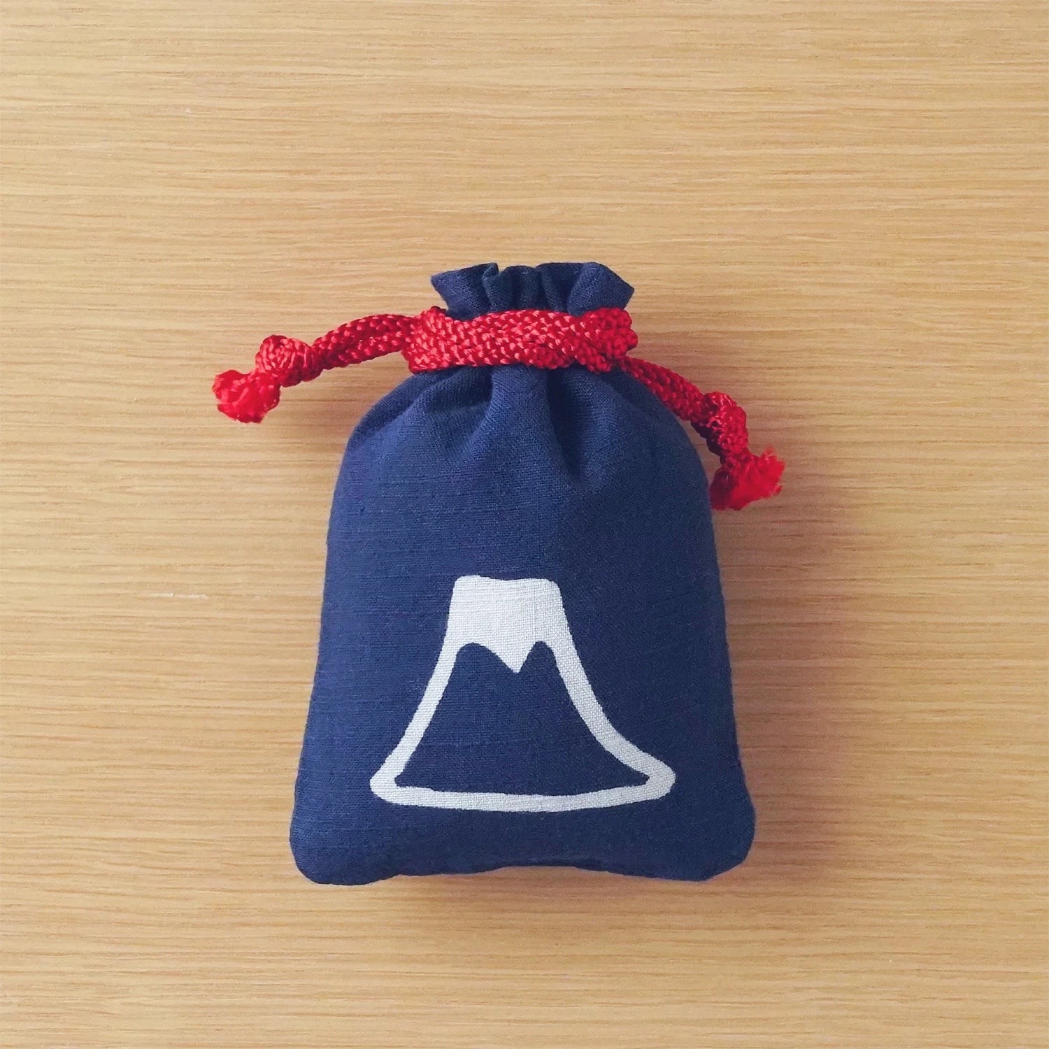Katazome Small Talisman Bag - Mt. Fuji Drawstring Pouch | Japanese Traditional Craft Gift for Travel & Protection | Perfect for Jewelry, Amulets & Good Luck Charms