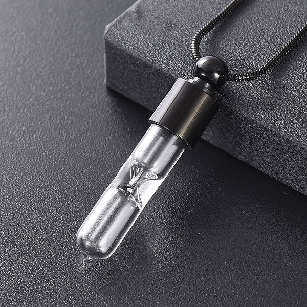 Hourglass Cremation Necklace - Elegant Memorial Jewelry in Silver, Black or Gold - Perfect for Keeping Loved Ones Close in Everyday Life or Special Occasions