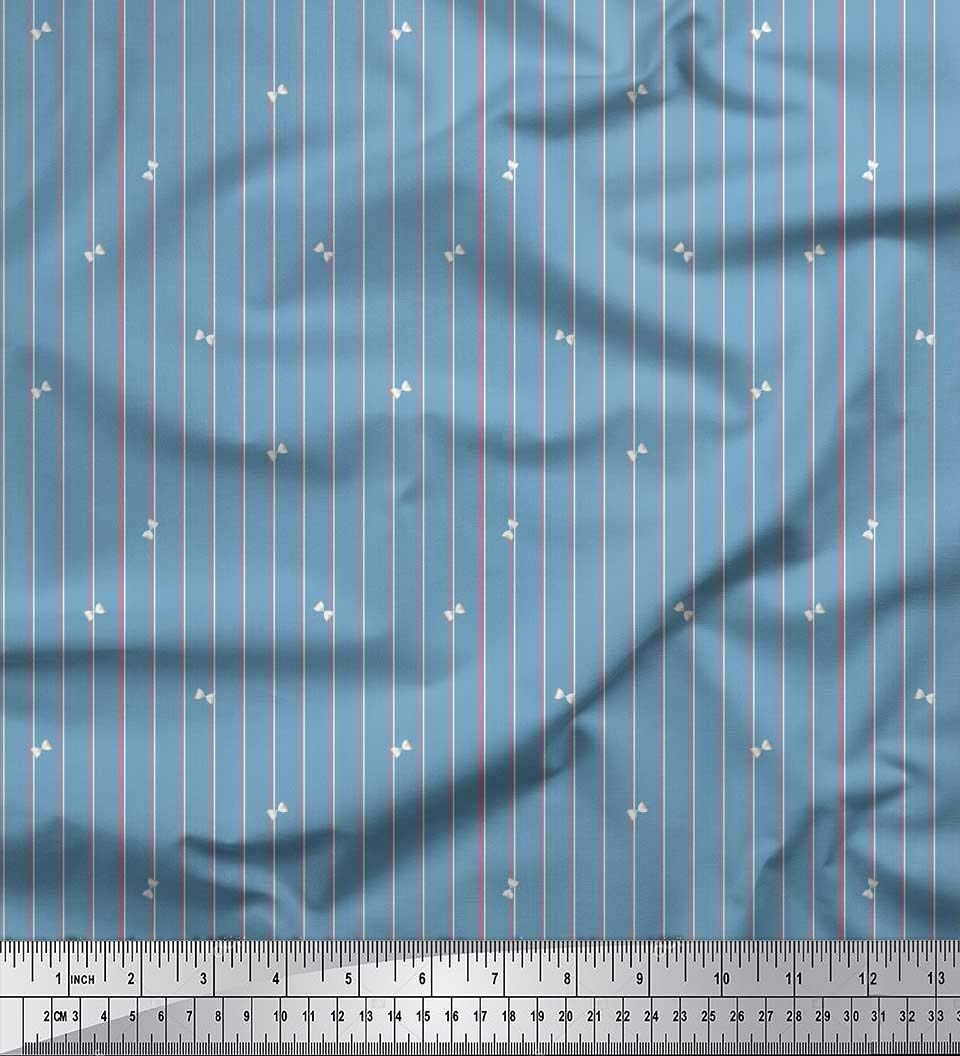 Soimoi Velvet Fabric - Striped & Sand Timer Print Shirting Material for Sewing, DIY Crafts, Quilting - 58 Inches Wide - Perfect for Dresses, Curtains, Home Decor & Upholstery Projects