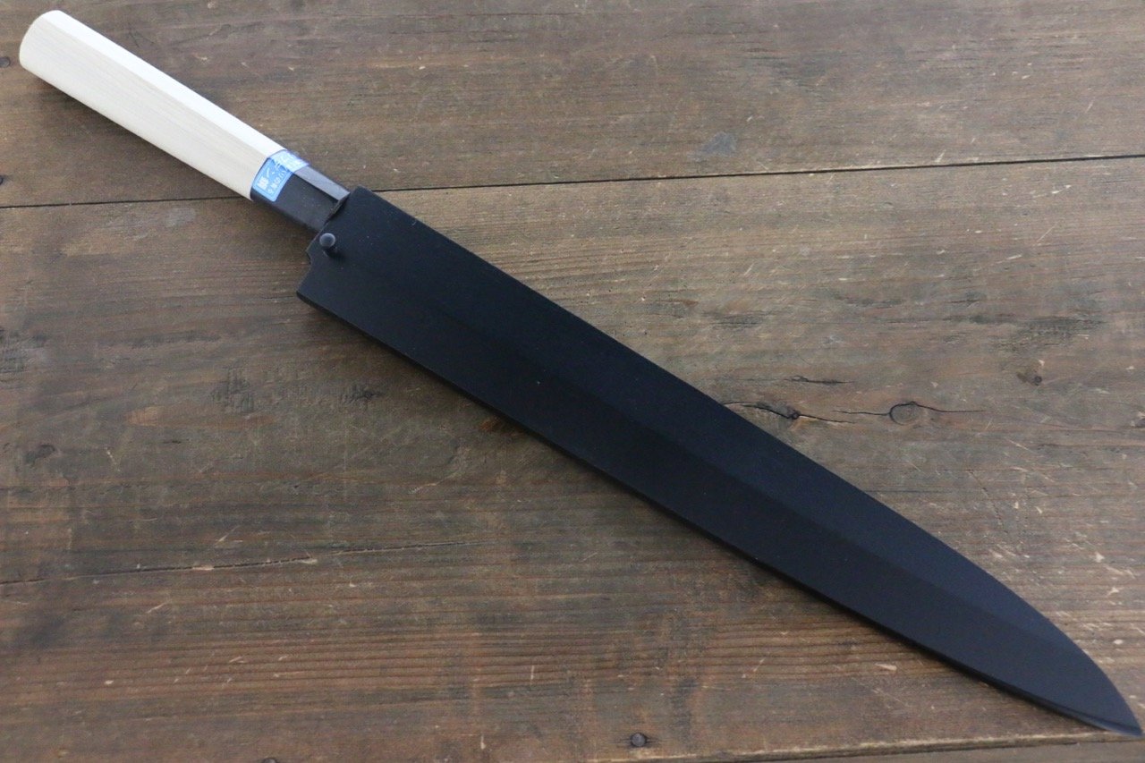 Premium Black Saya Sheath for 300mm Yanagiba Knife - Handcrafted Plywood Pin - Perfect for Sushi Chefs & Japanese Knife Protection