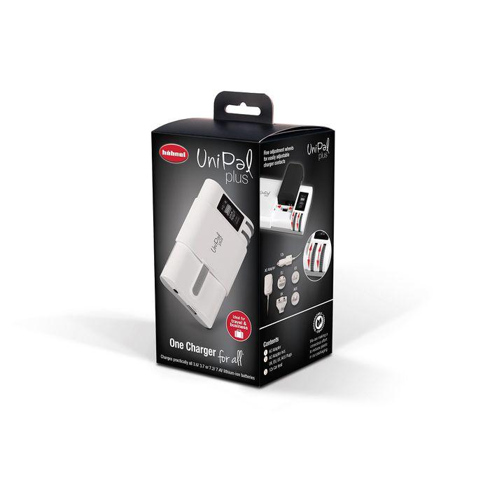 Hahnel Unipal Plus Universal Battery Charger for AA AAA C D 9V NiMH NiCd - Perfect for Cameras, Flashlights, and Electronics