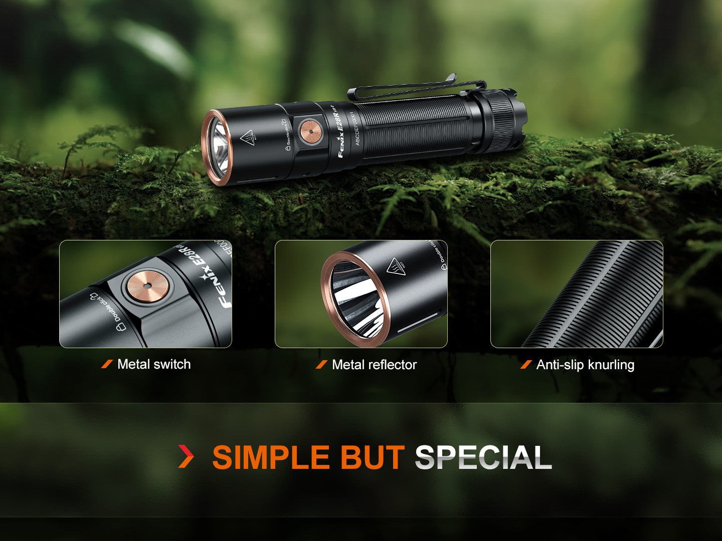 Fenix E28R V2 Rechargeable Flashlight - 1500 Lumens, USB-C Charging, Compact EDC Light for Camping, Hiking & Emergency Use