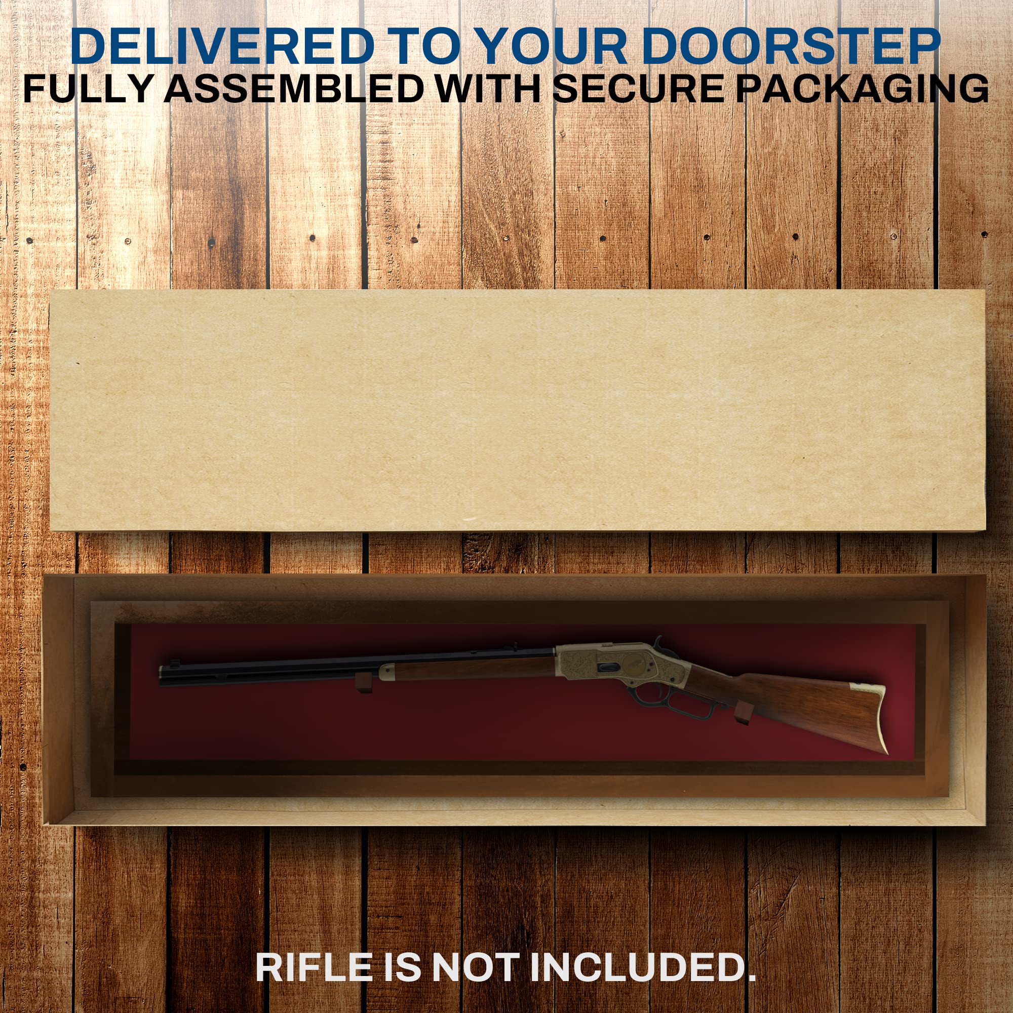 Lockable Gun Display Case for Rifles & Shotguns - Acrylic Door Wall Mount Cabinet for Firearms & Swords - Secure Storage for Home, Office, or Hunting Lodge Display