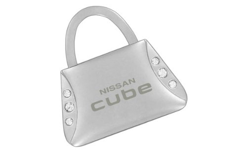 Nissan Cube Keychain with 6 Crystals - Car Keys Accessory