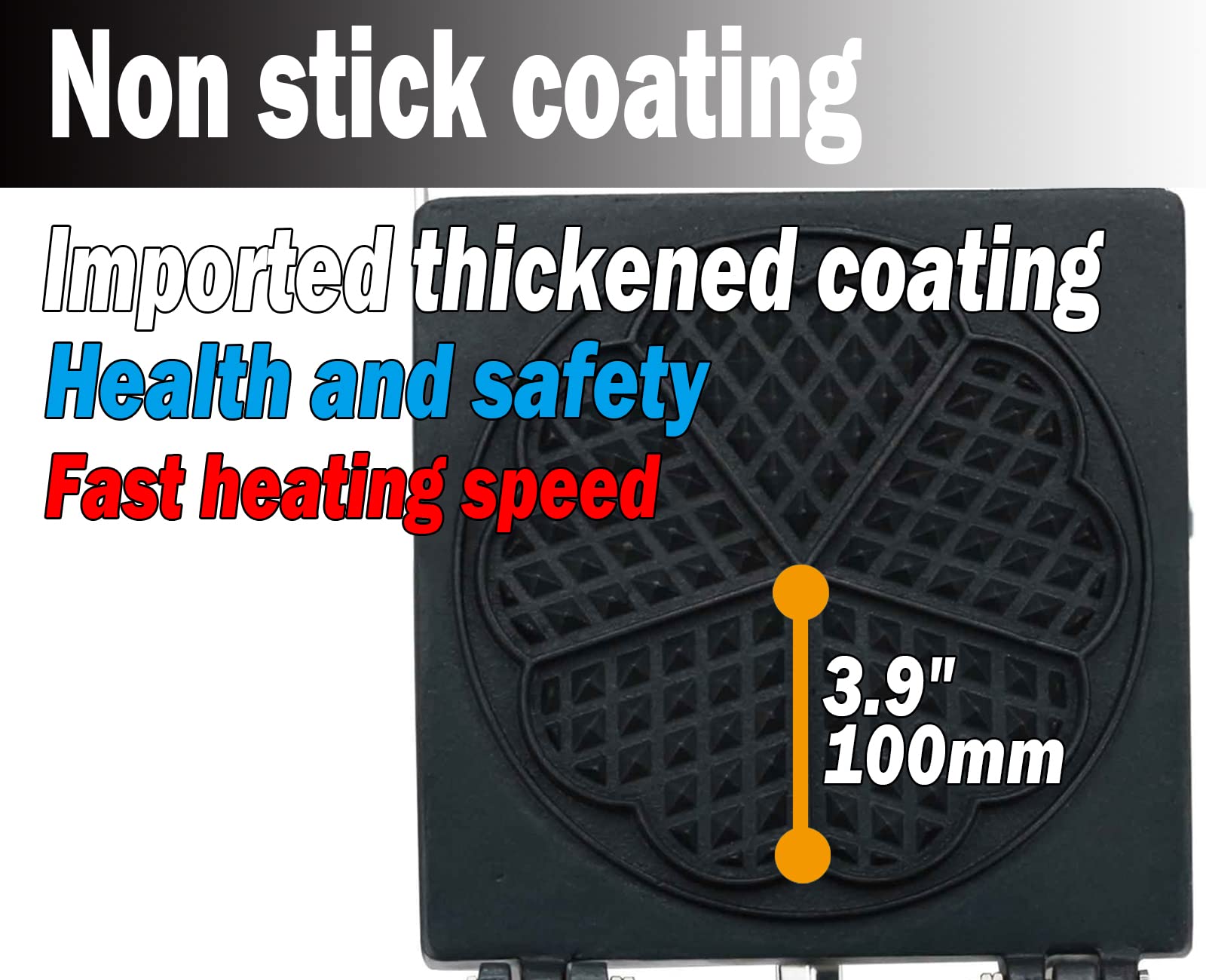 Belgian Commercial 5-Heart Flower Waffle Maker - 1500W Non-Stick Waffle Iron with Cool-Touch Handle (110V) - Perfect for Bakeries, Restaurants, Snack Bars & Home Breakfasts
