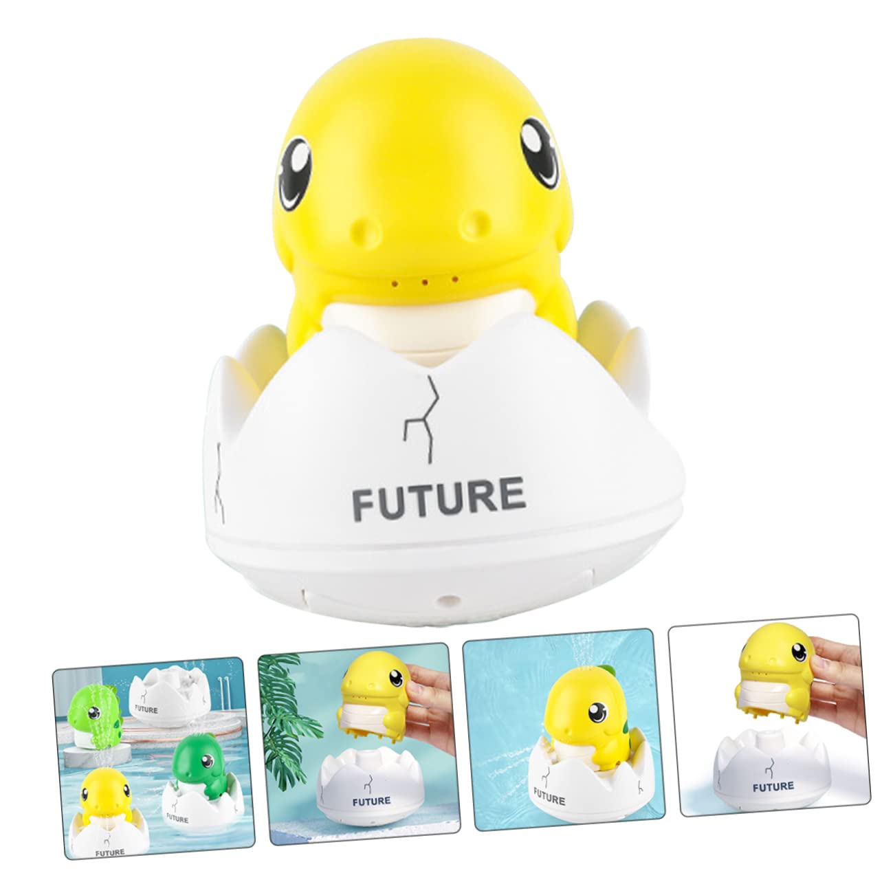 VICASKY 3-Piece Dinosaur Bath Toys Set - Fun Floating Plastic Bathtub Toys for Toddlers & Kids (Yellow) - Perfect for Bath Time Play, Sensory Learning & Pool Party Favors