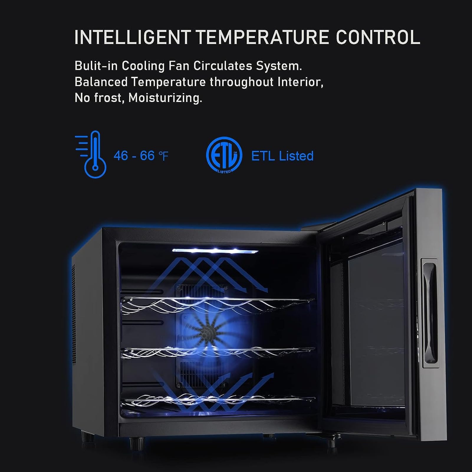 Upgraded 12 Bottle Wine Cooler Refrigerator - Dual Chip Countertop Wine Fridge with Precise Temperature Control (46-66°F) - Compact Freestanding Mini Wine Cellar for Home, Office, Bar & Restaurant Use