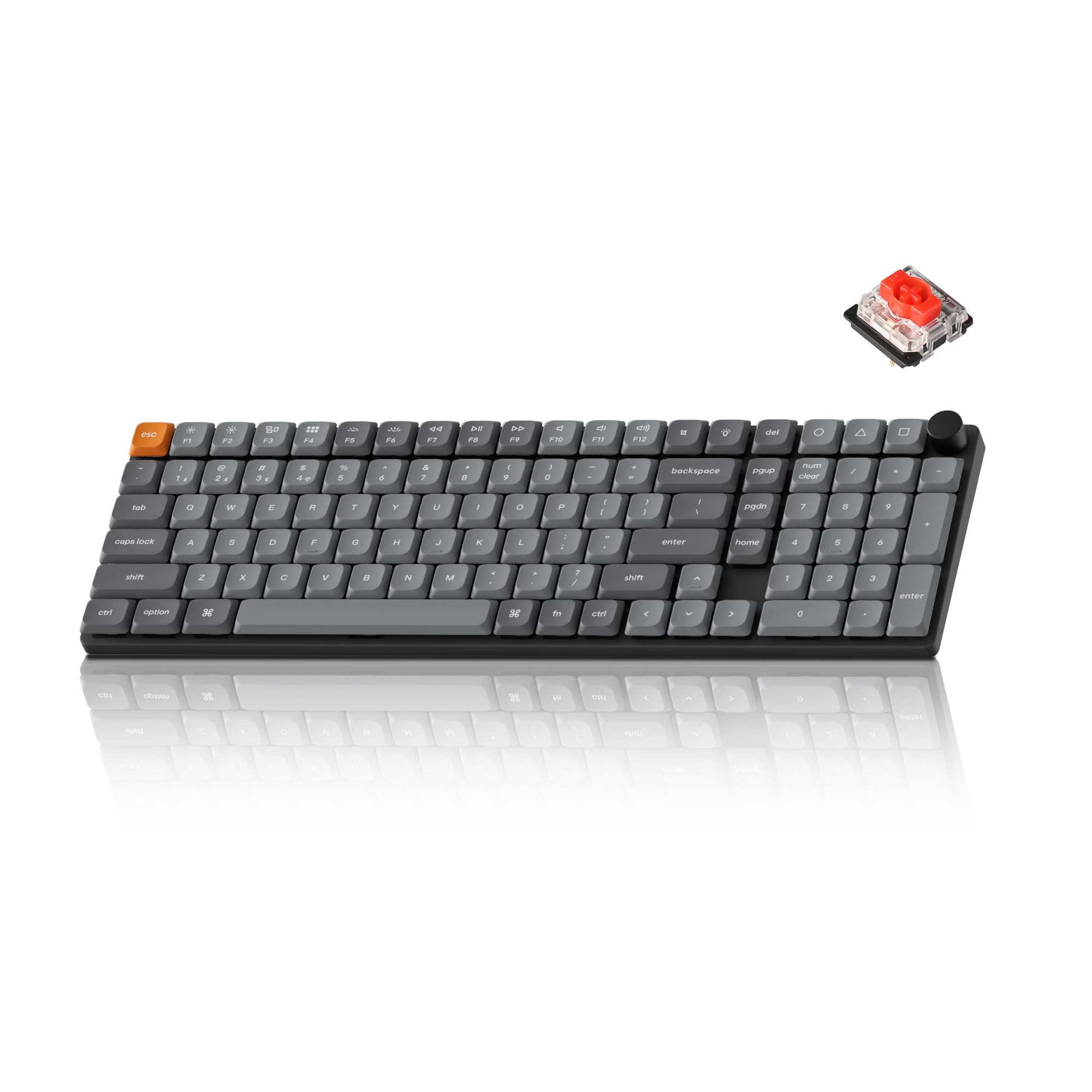 Keychron K17 Max Ultra-Slim Wireless Mechanical Keyboard - QMK/VIA Programmable, RGB Backlit, Low-Profile Gateron Red Switches, USB-C Wired, Compatible with Mac/Windows/Linux - Perfect for Office, Gaming & Programming