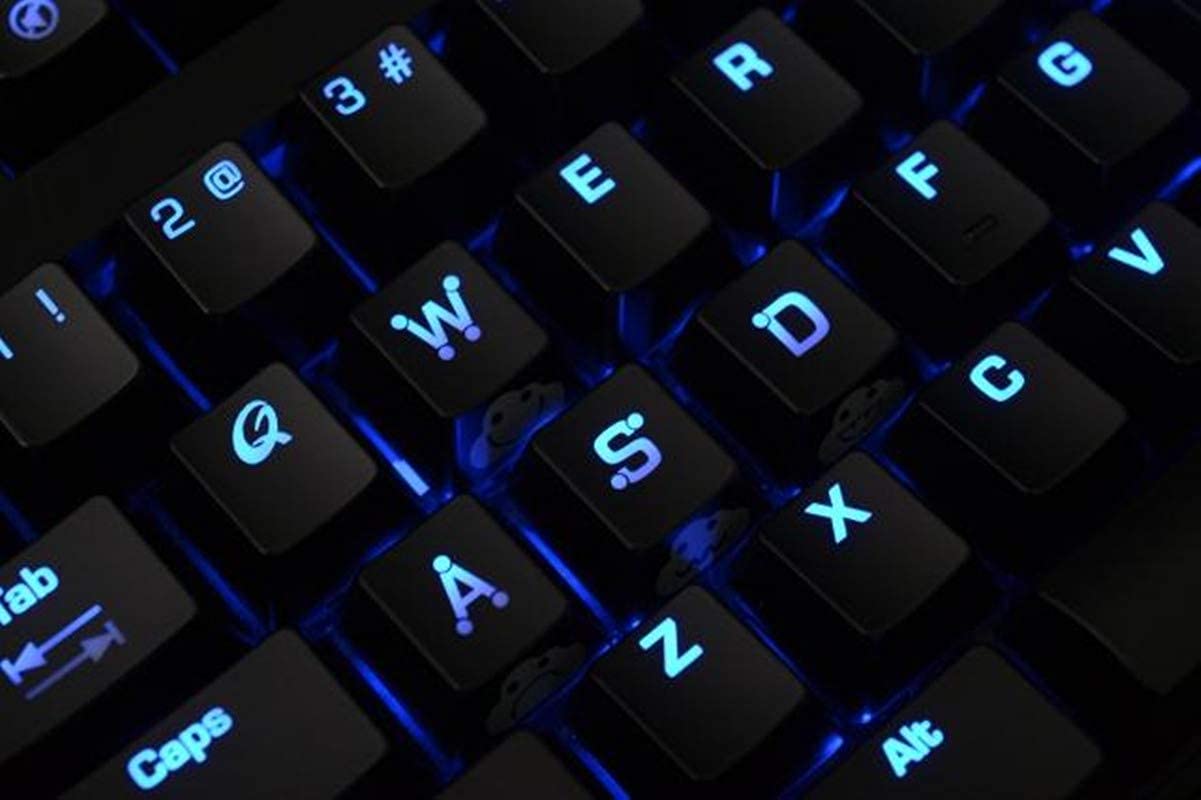 UV Coated WASD Keycaps - Backlit Double Shot for Cherry MX Keyboards (Gaming & Typing)